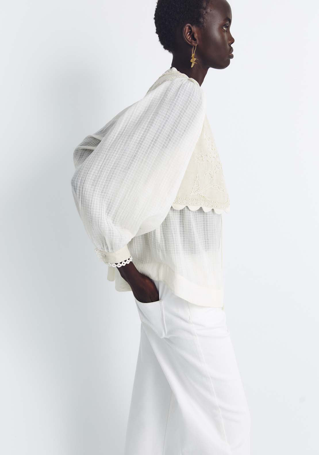 Sfera Matching Blouse And Waistcoat - Off White 3 Shaws Department Stores