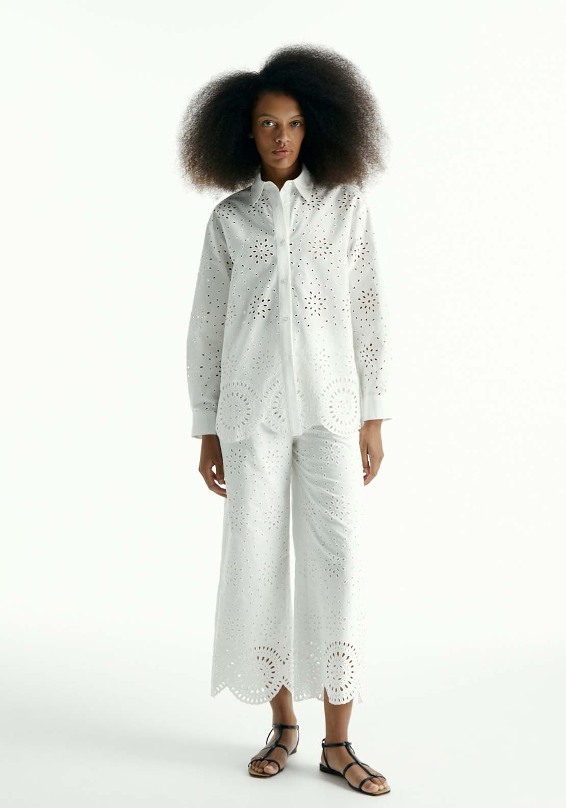 Sfera Schiffli Shirt - White 5 Shaws Department Stores