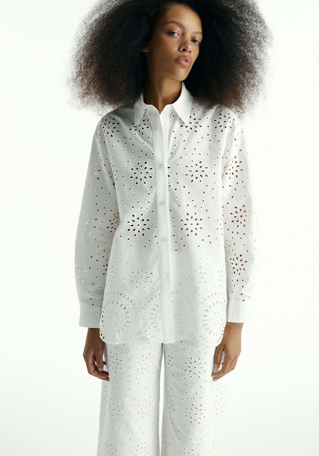 Sfera Schiffli Shirt - White 1 Shaws Department Stores