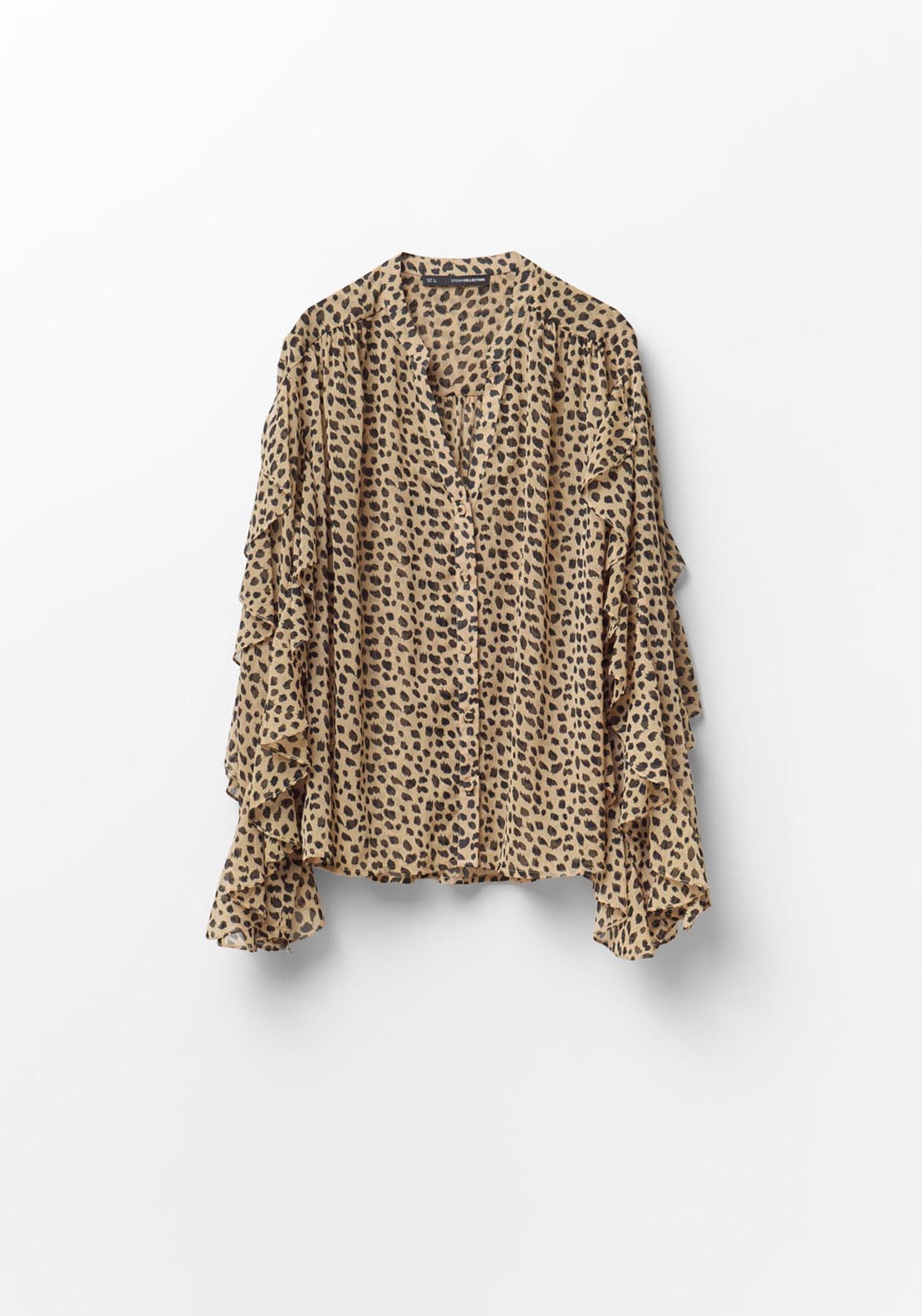 Sfera Ruffles Printed Shirt - Cream 5 Shaws Department Stores