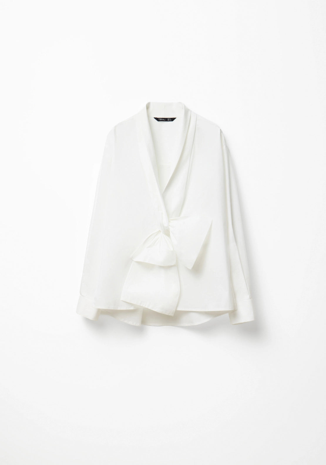 Tie Front Poplin Blouse - White