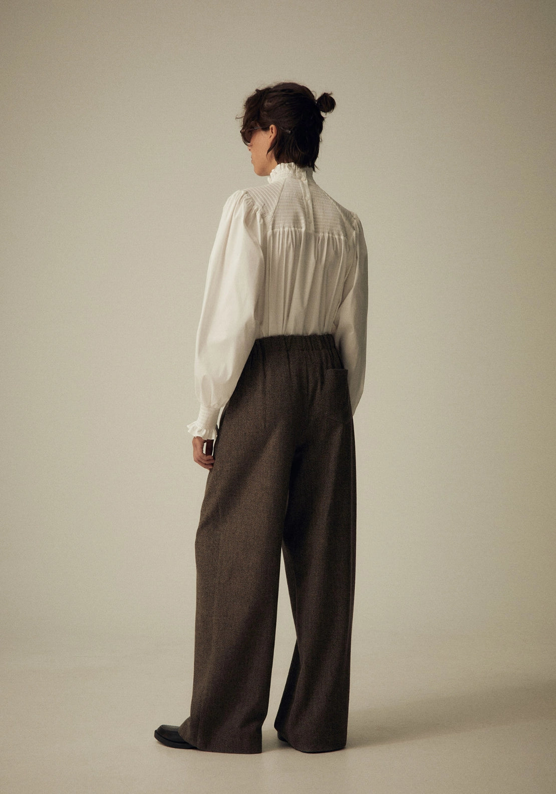Poplin Neck Top - White