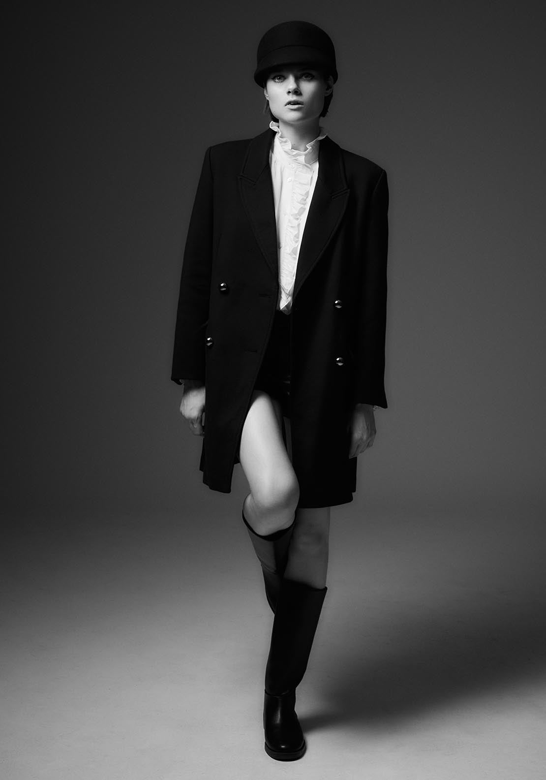 Sfera Buttons crossover coat - Black 1 Shaws Department Stores