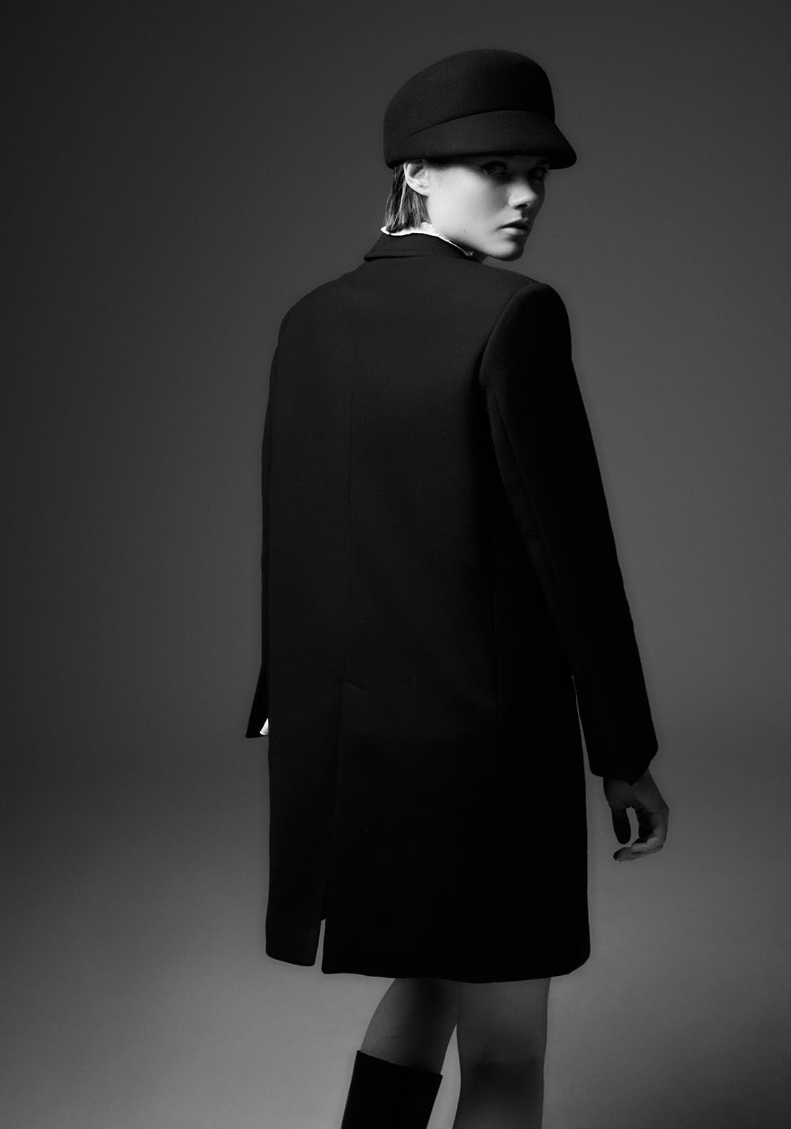 Sfera Buttons crossover coat - Black 3 Shaws Department Stores