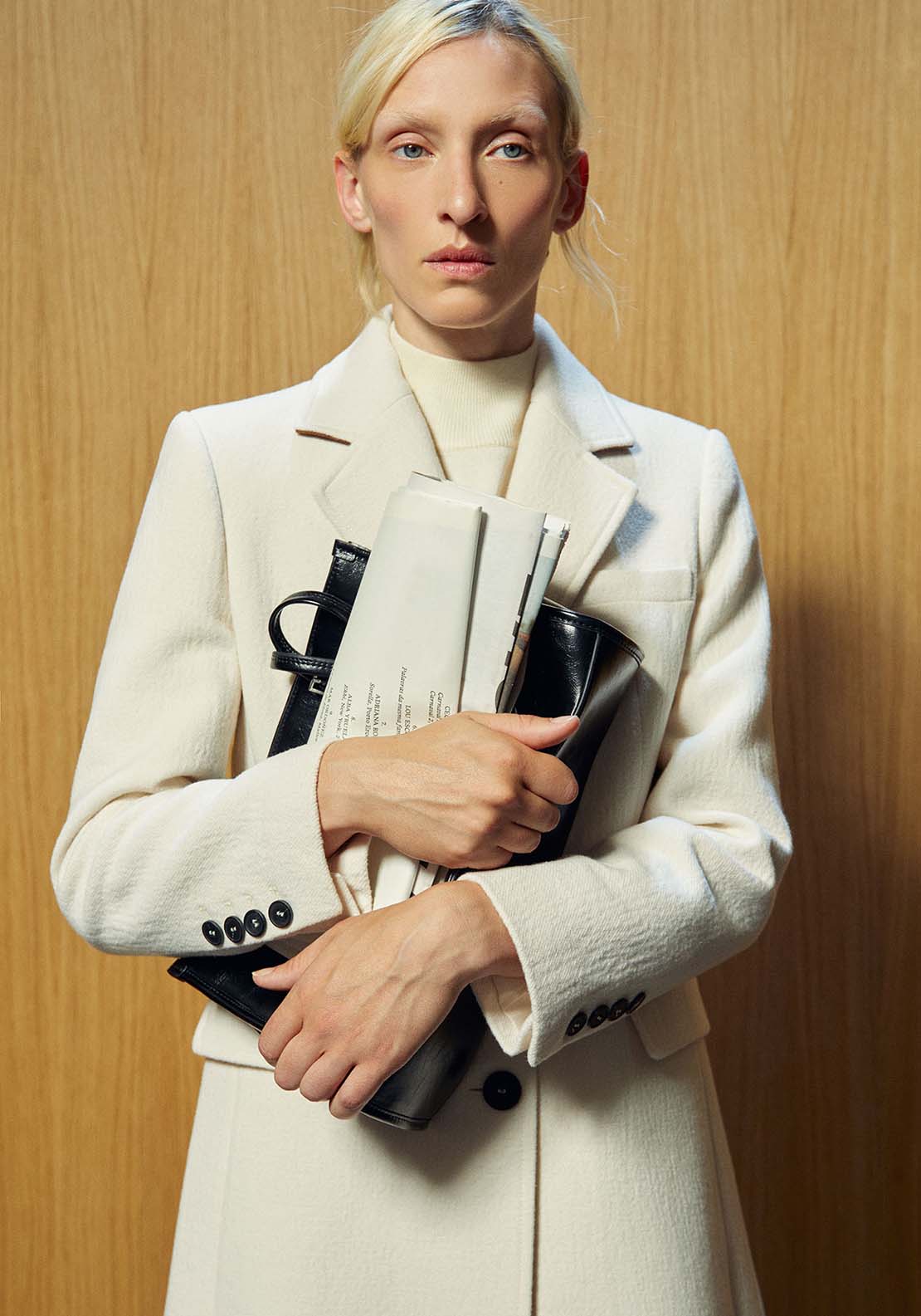 Lapel Collar Coat - Cream