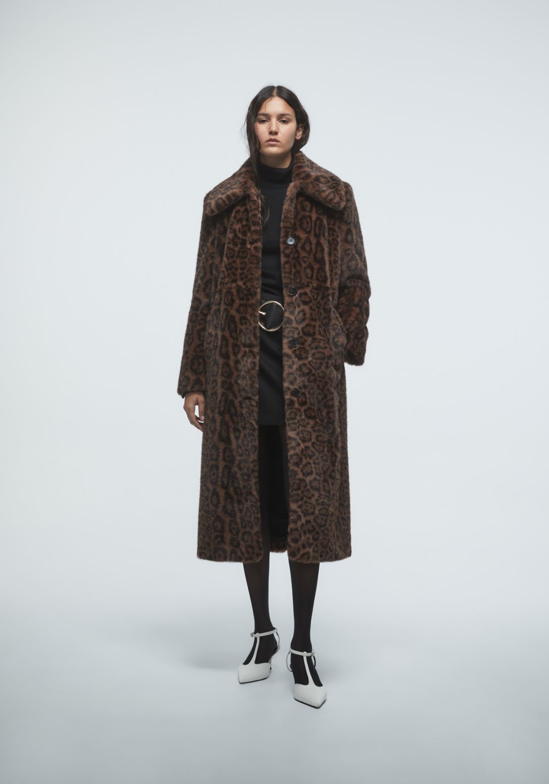 Leopard Print Coat - Brown