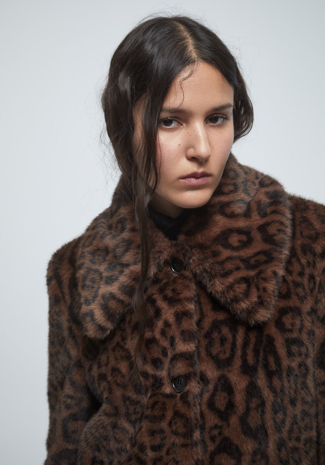 Leopard Print Coat - Brown