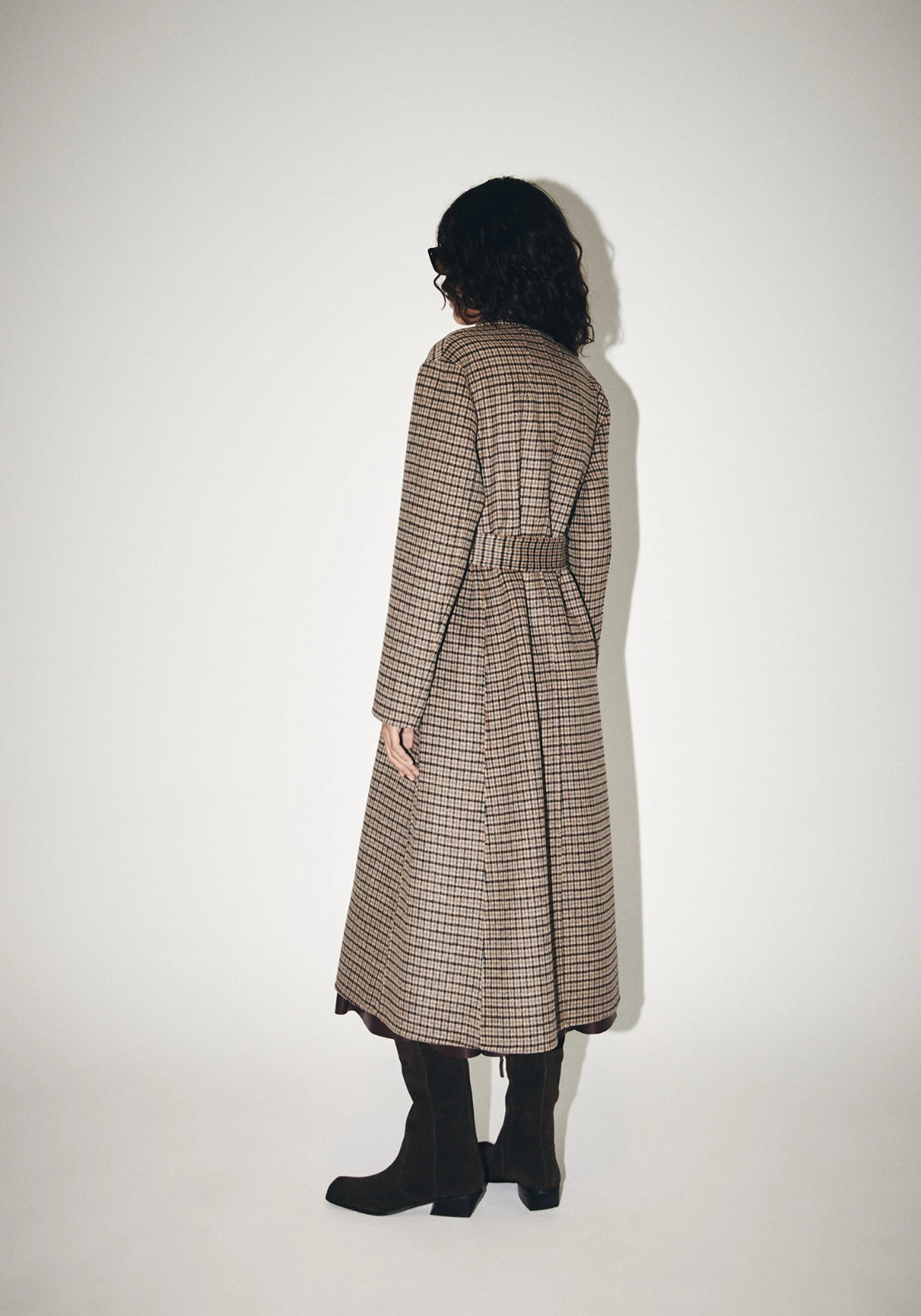 Check Wrap Coat - Pink