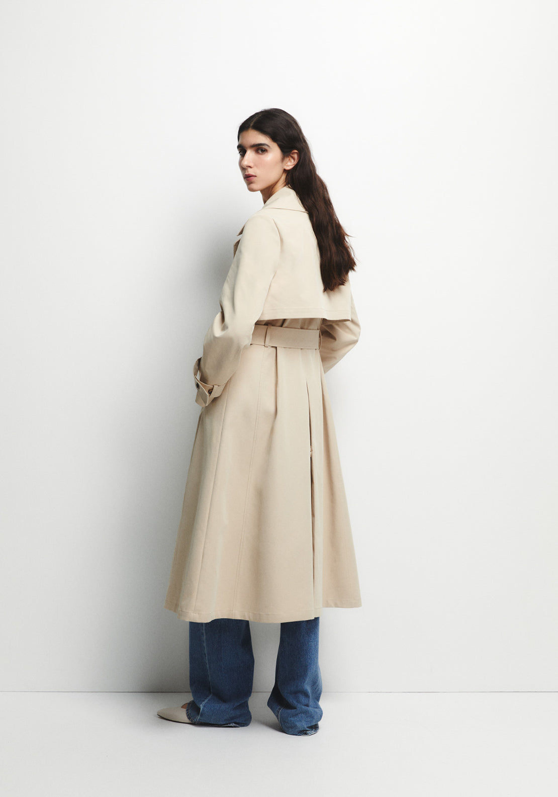 Belted Trench Coat - Brown