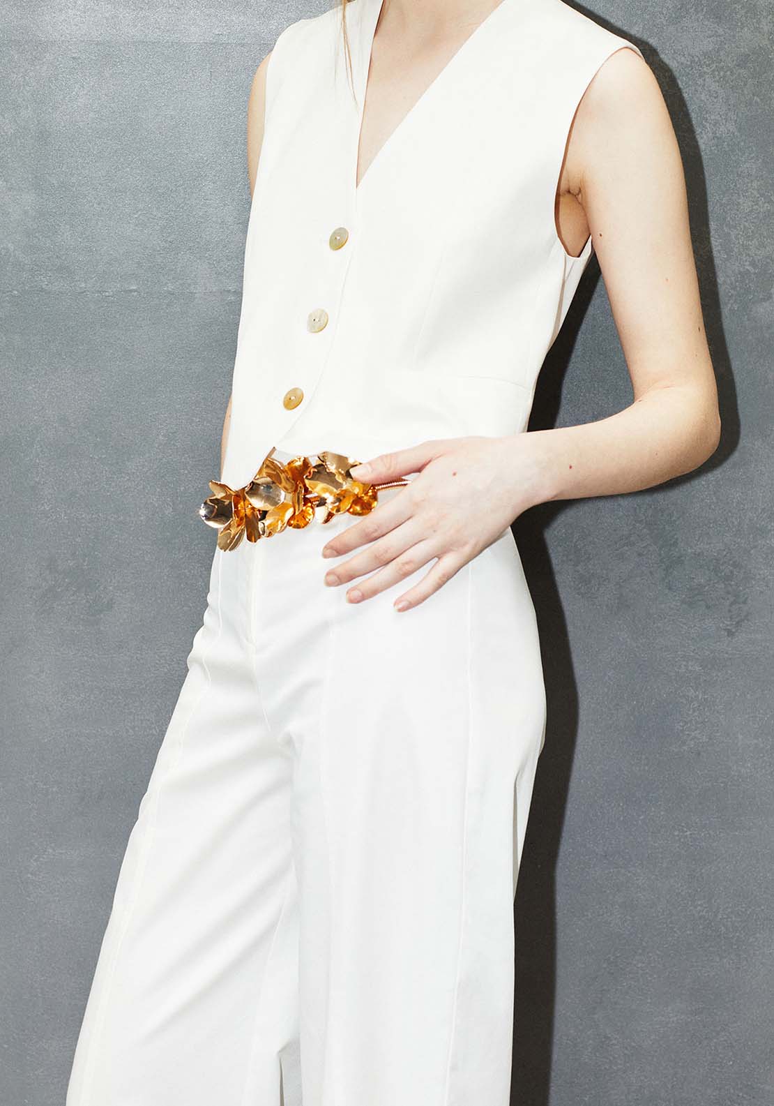 Sfera Short Waistcoat - White 1 Shaws Department Stores