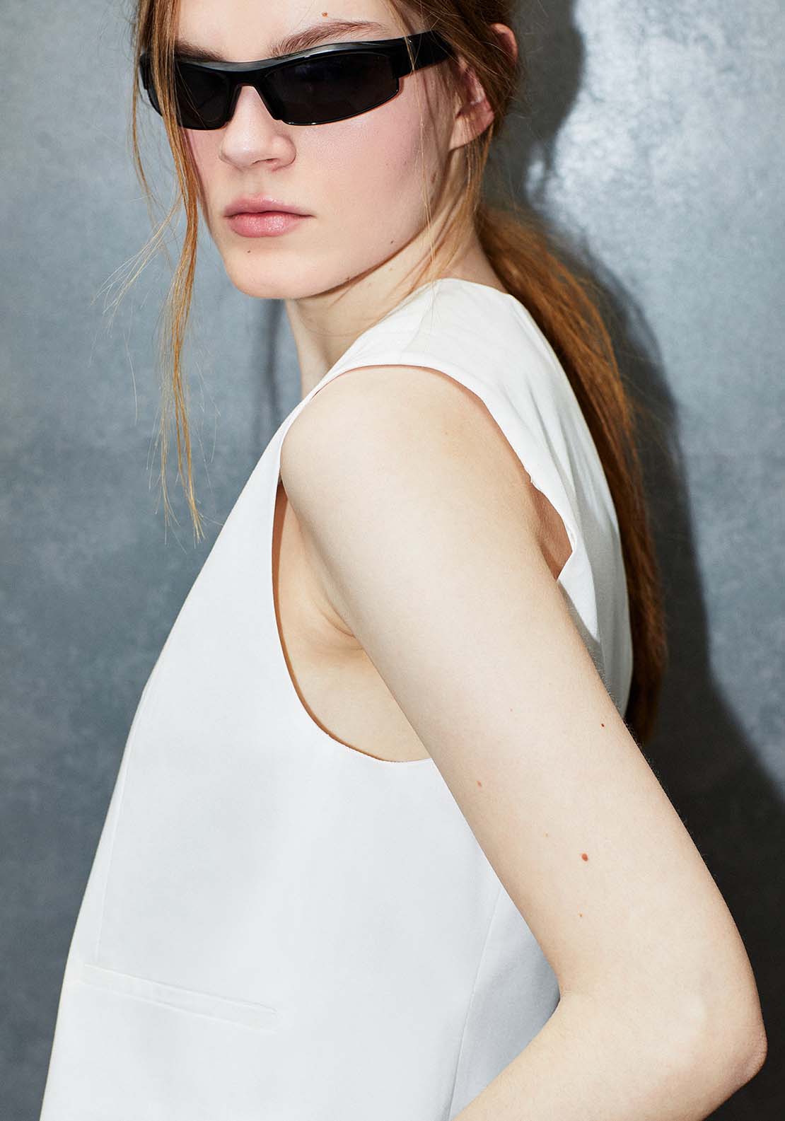 Sfera Short Waistcoat - White 4 Shaws Department Stores