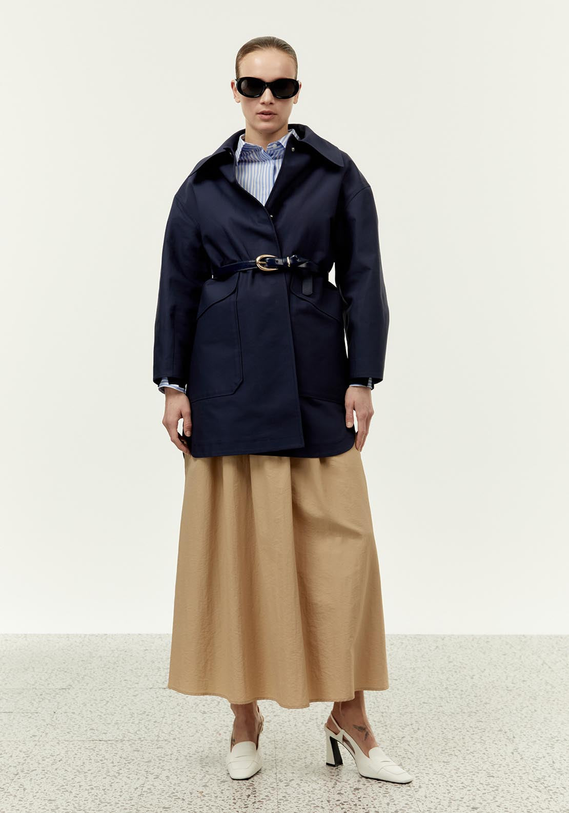 Sfera Pockets cotton parka - Blue 3 Shaws Department Stores