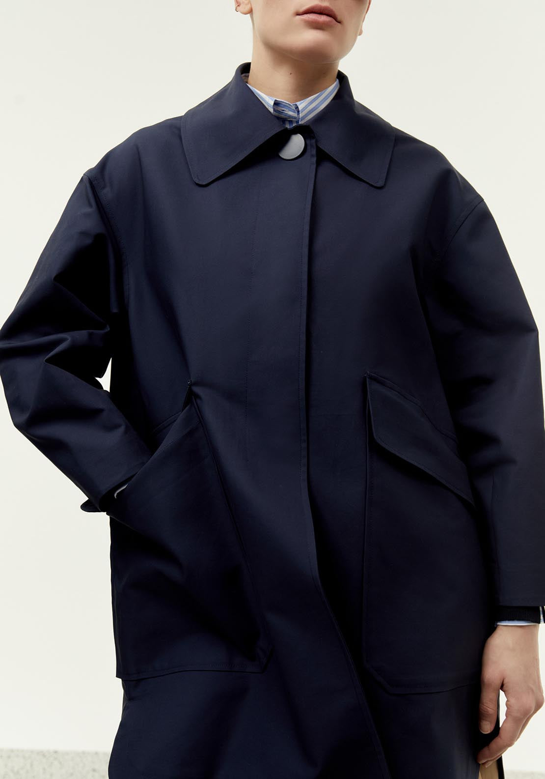 Sfera Pockets cotton parka - Blue 6 Shaws Department Stores