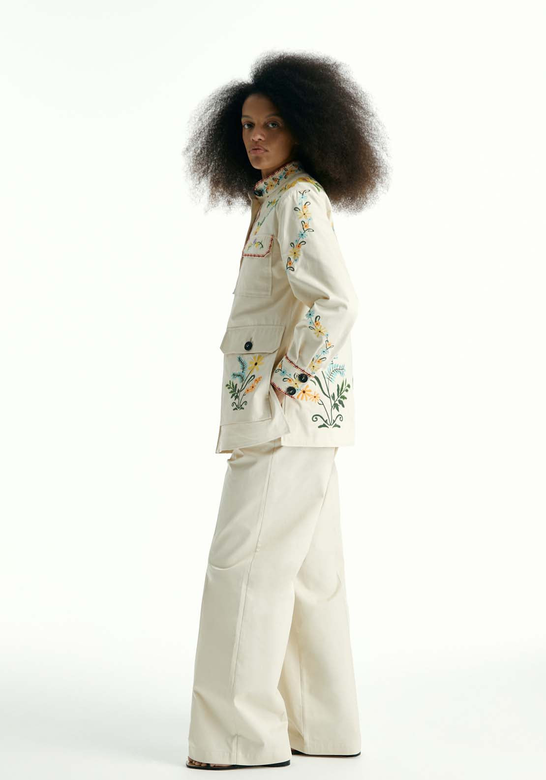 Sfera Embroidered Parka - Off White 3 Shaws Department Stores