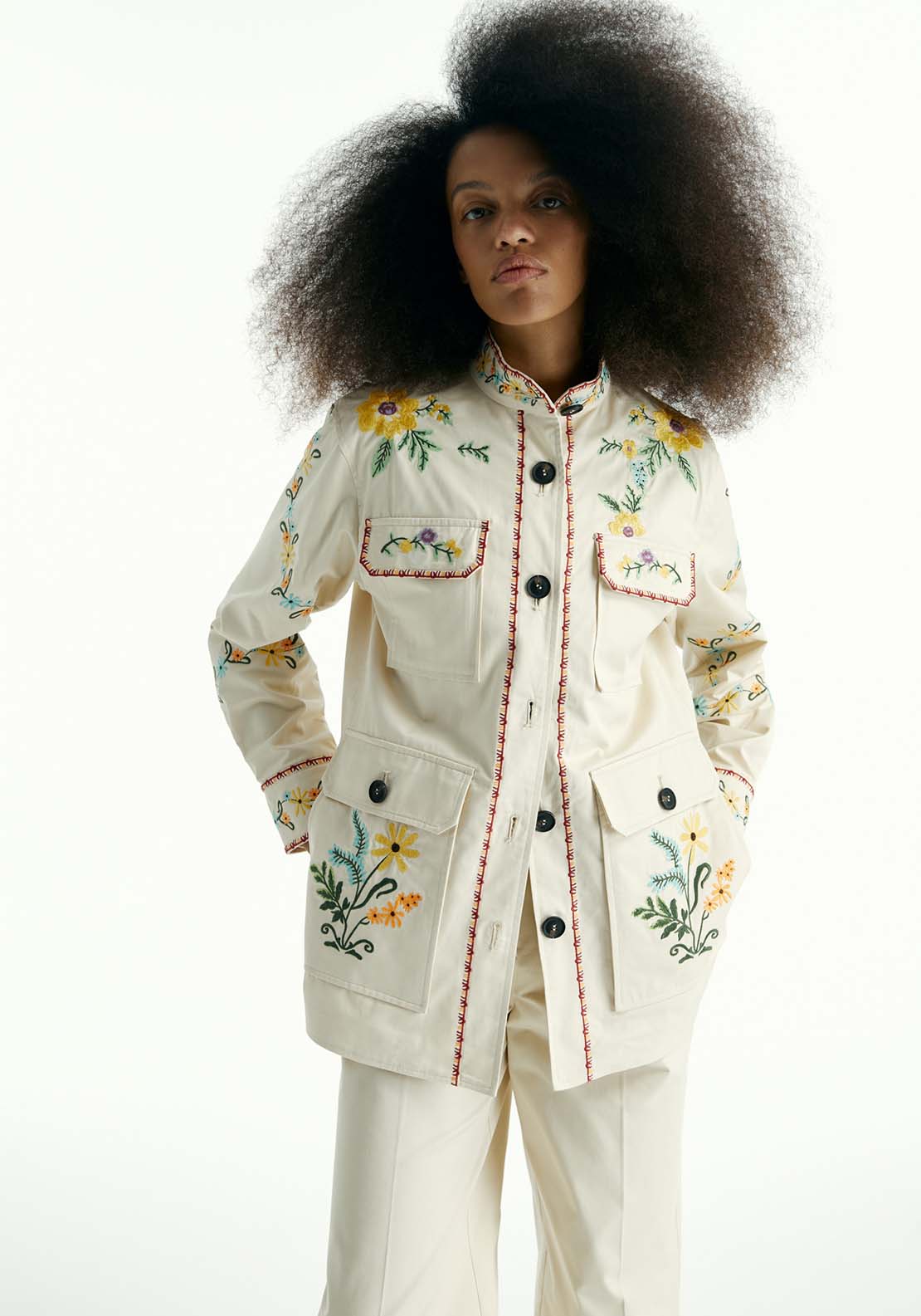 Sfera Embroidered Parka - Off White 1 Shaws Department Stores