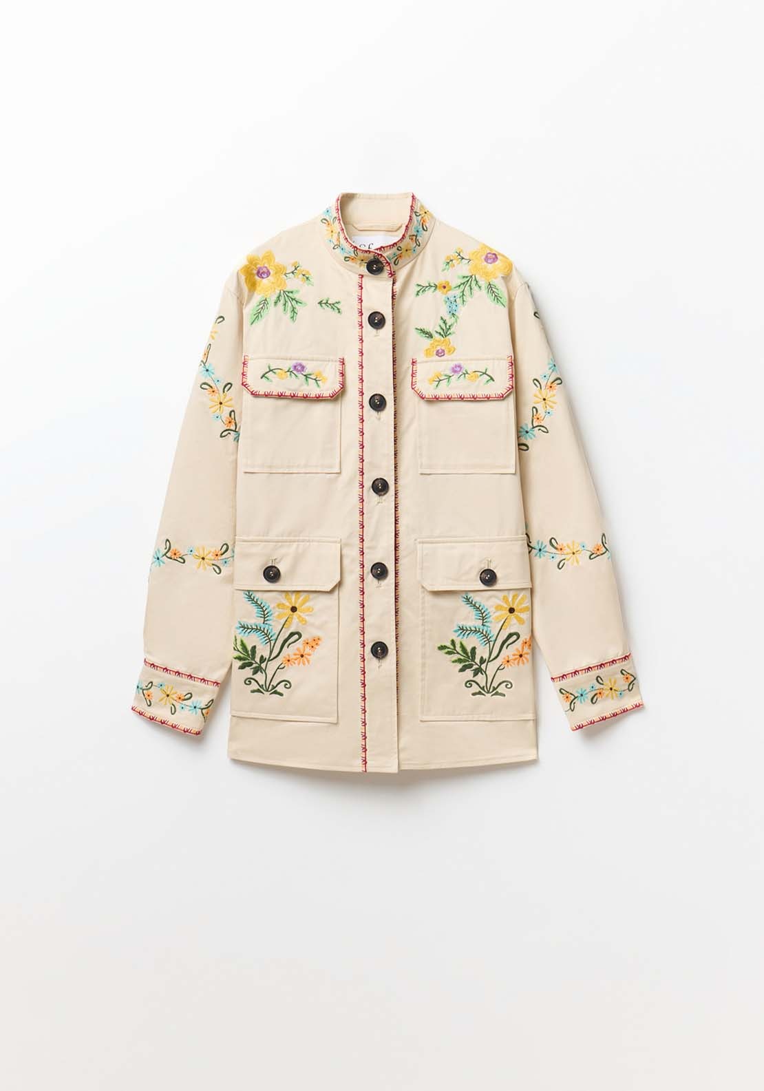 Sfera Embroidered Parka - Off White 6 Shaws Department Stores