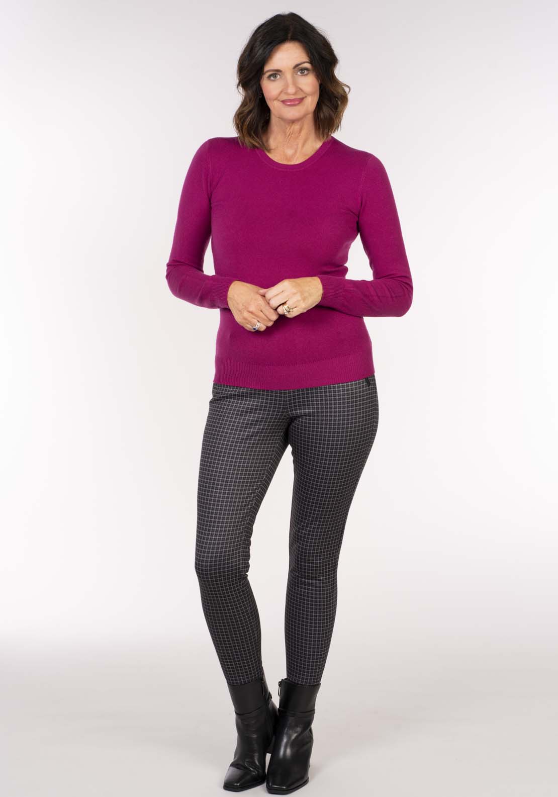 Tea Lane Basic Sweater - Berry 1 Shaws Department Stores