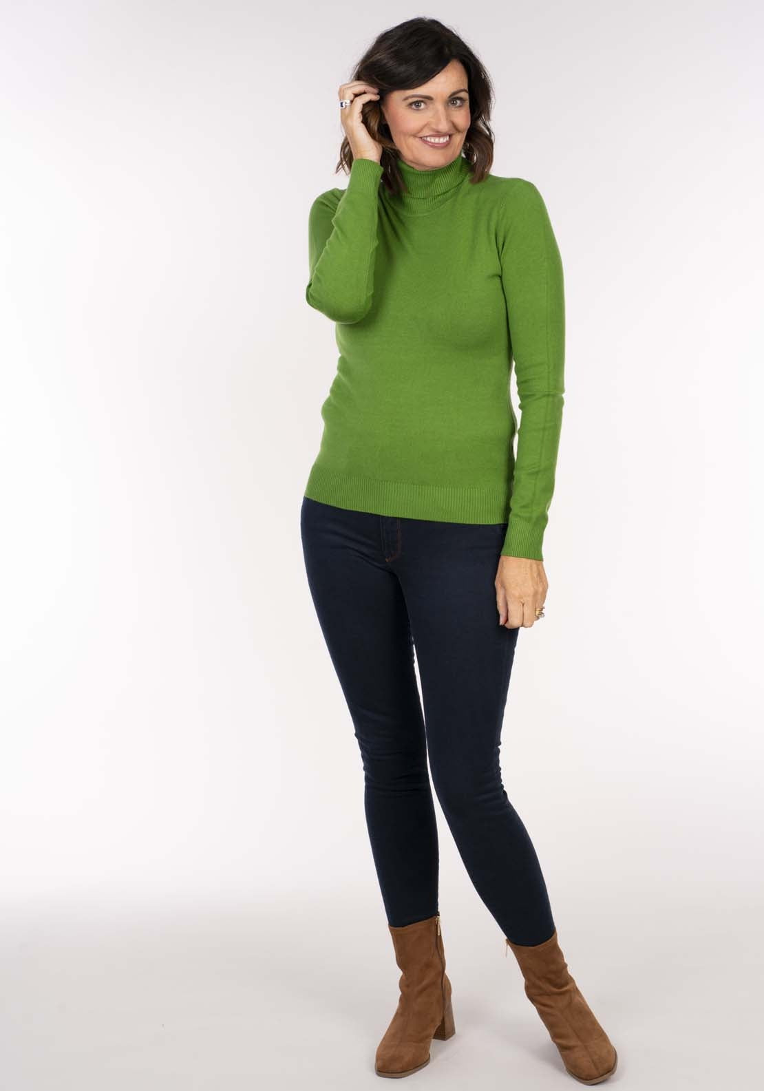 Tea Lane Perkins Neck Sweater - Green 6 Shaws Department Stores