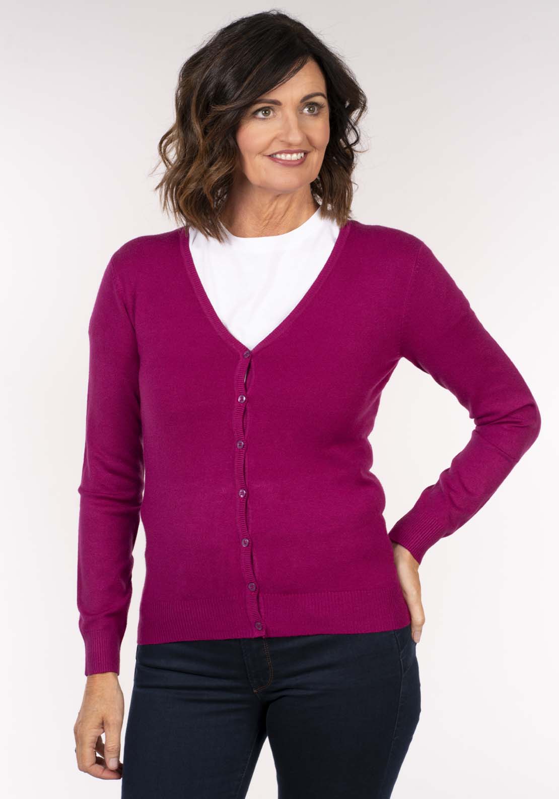 Tea Lane Basic Cardigan - Red 1 Shaws Department Stores