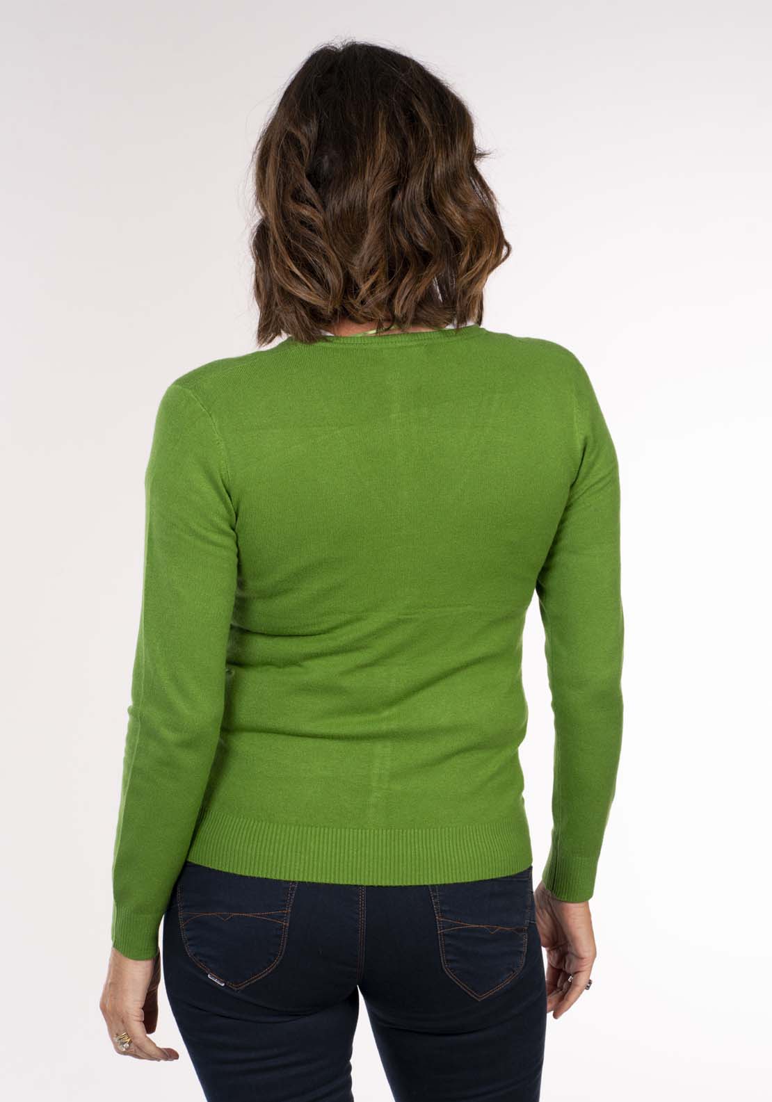 Tea Lane Basic Cardigan - Green 5 Shaws Department Stores