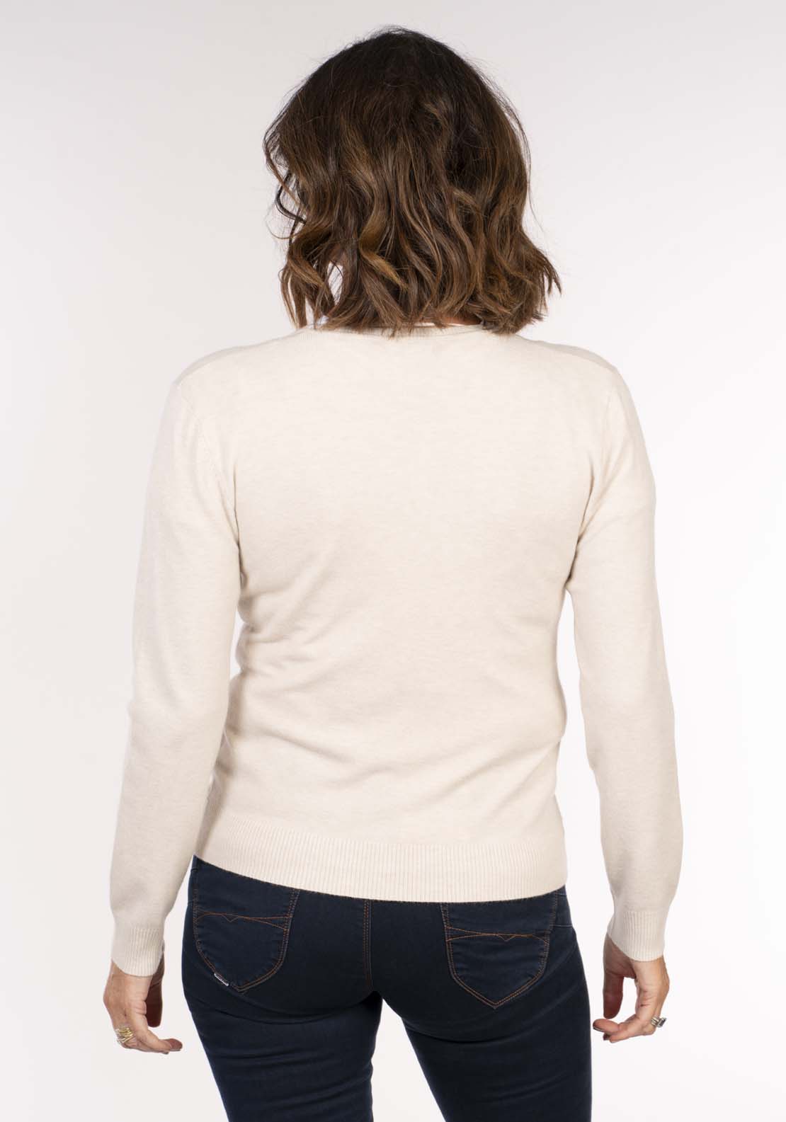 Tea Lane Basic Cardigan - Beige Marl 4 Shaws Department Stores