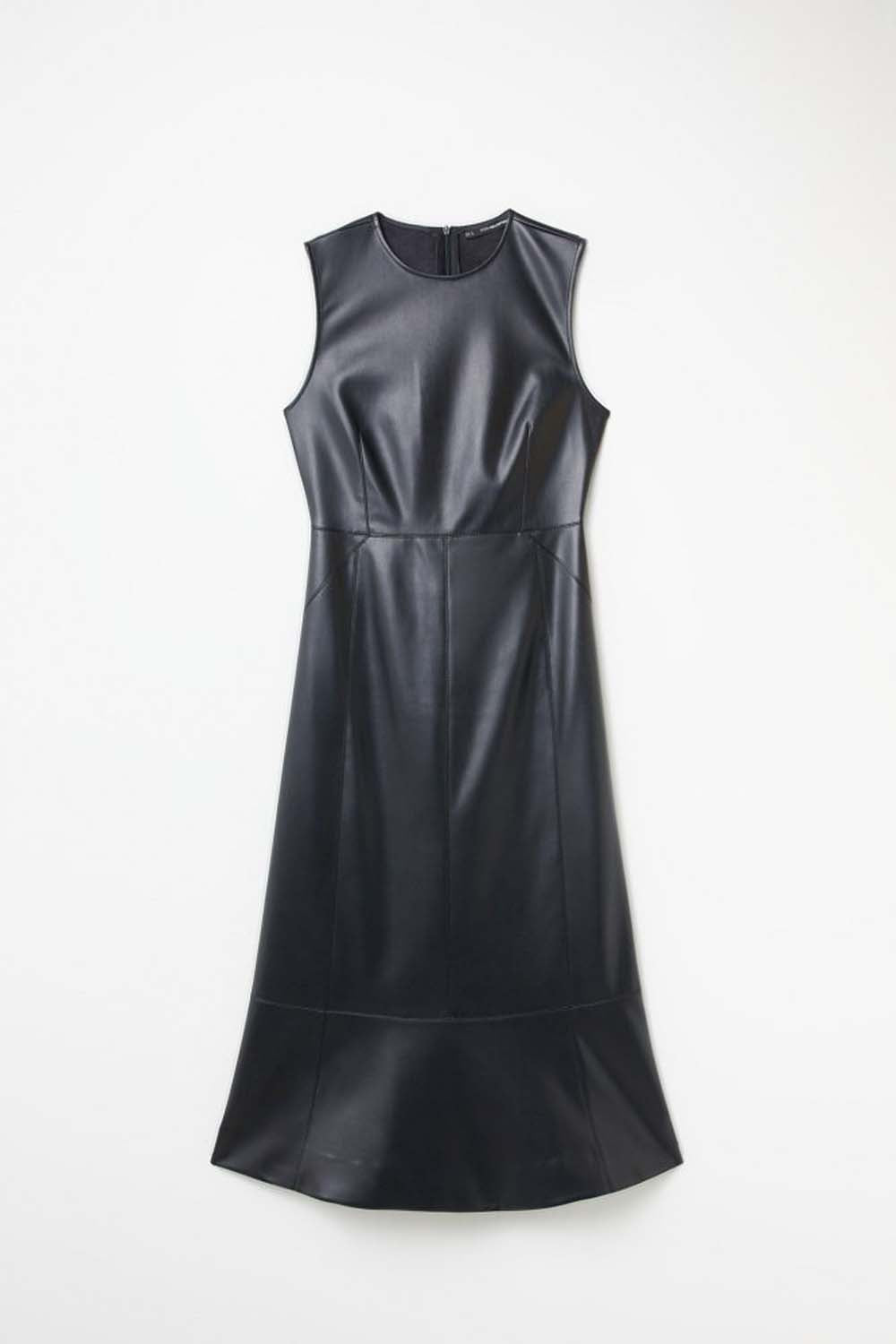 Sfera Leather-effect midi dress - Black 5 Shaws Department Stores
