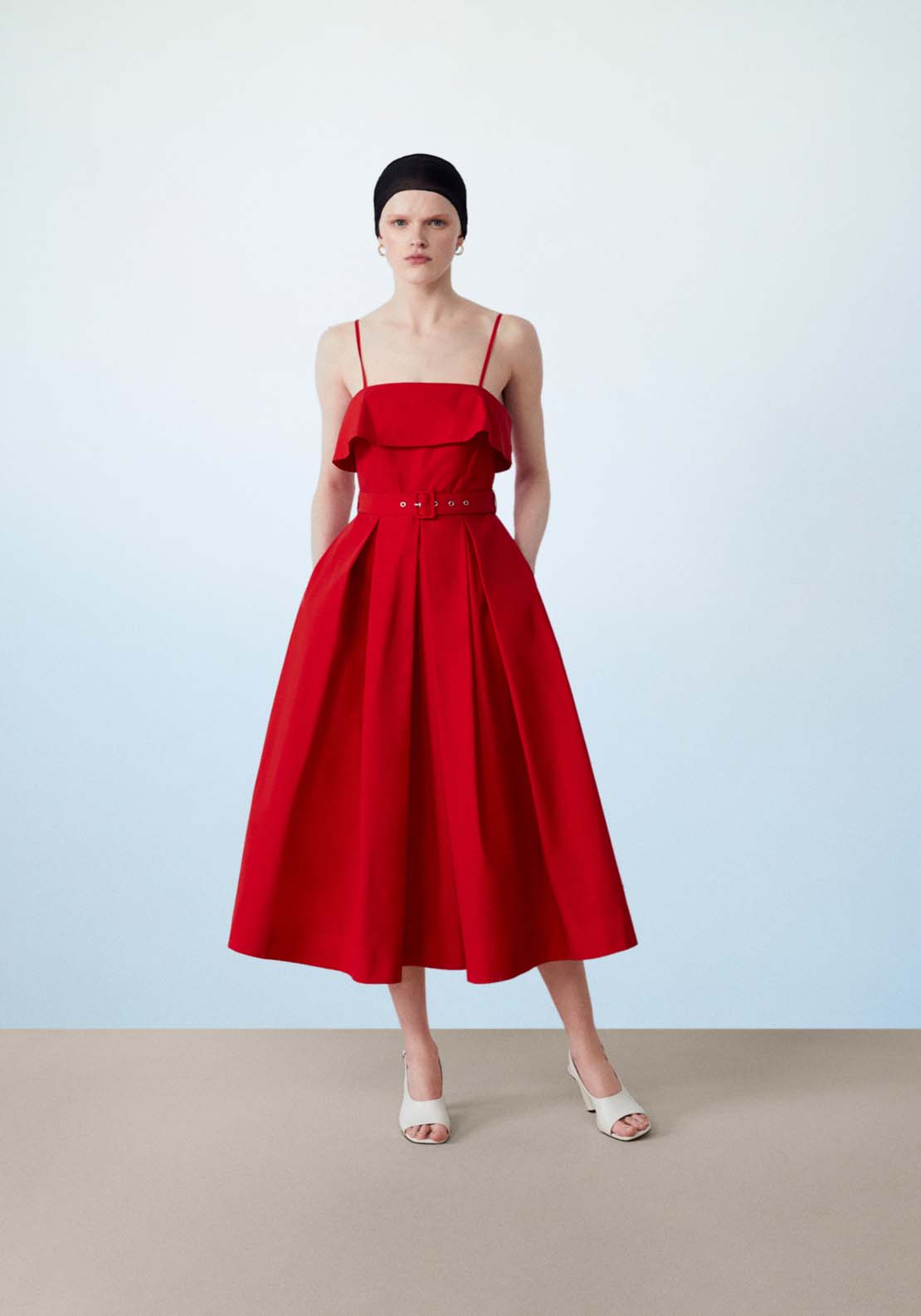 Sfera Poplin Dress With Belt 1 Shaws Department Stores