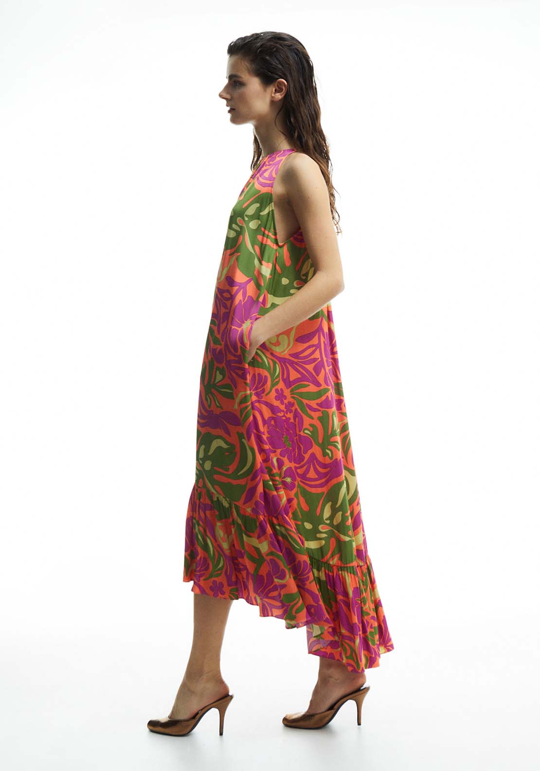 Sfera Printed halter-neck dress 9 Shaws Department Stores