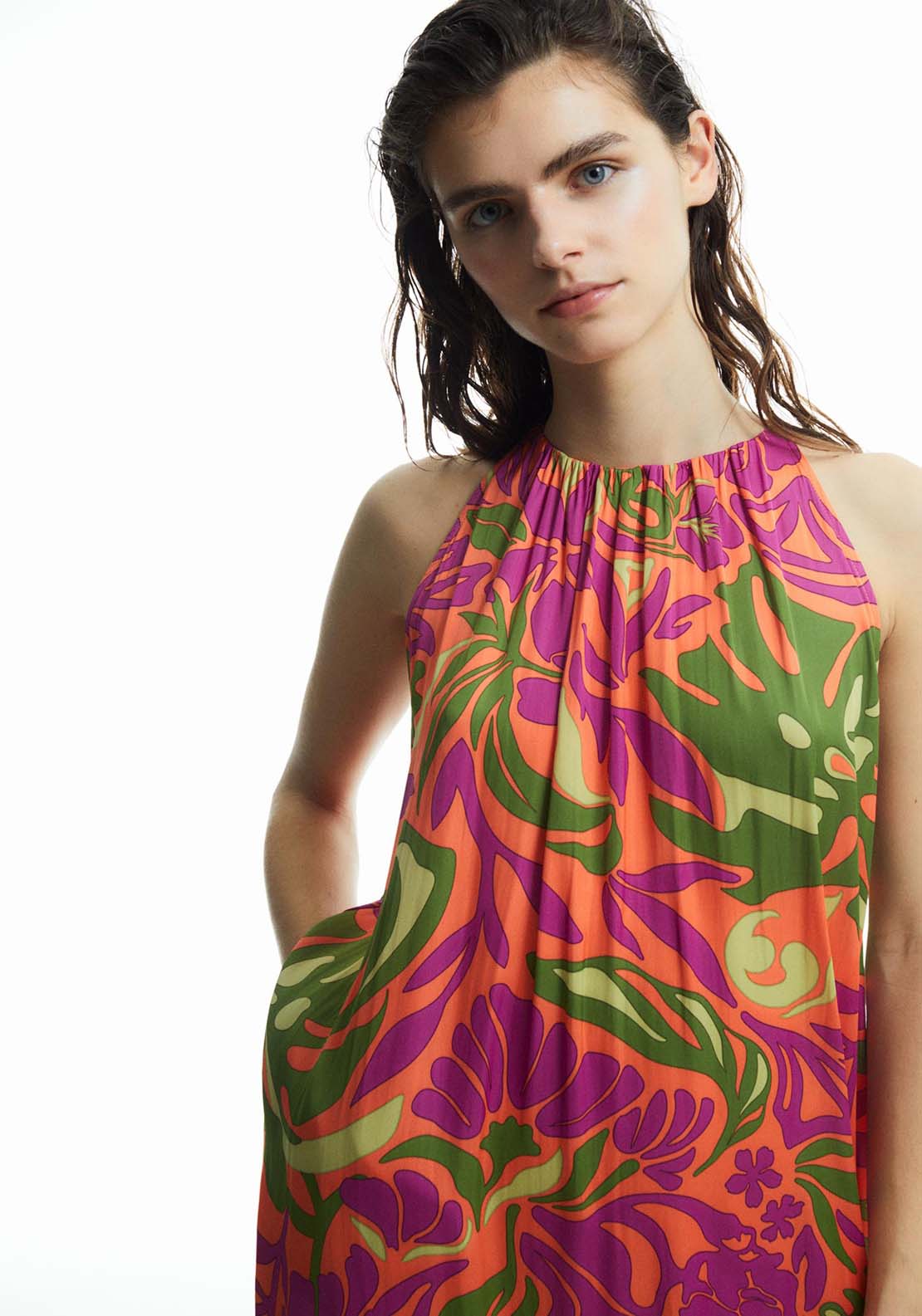 Sfera Printed halter-neck dress 10 Shaws Department Stores