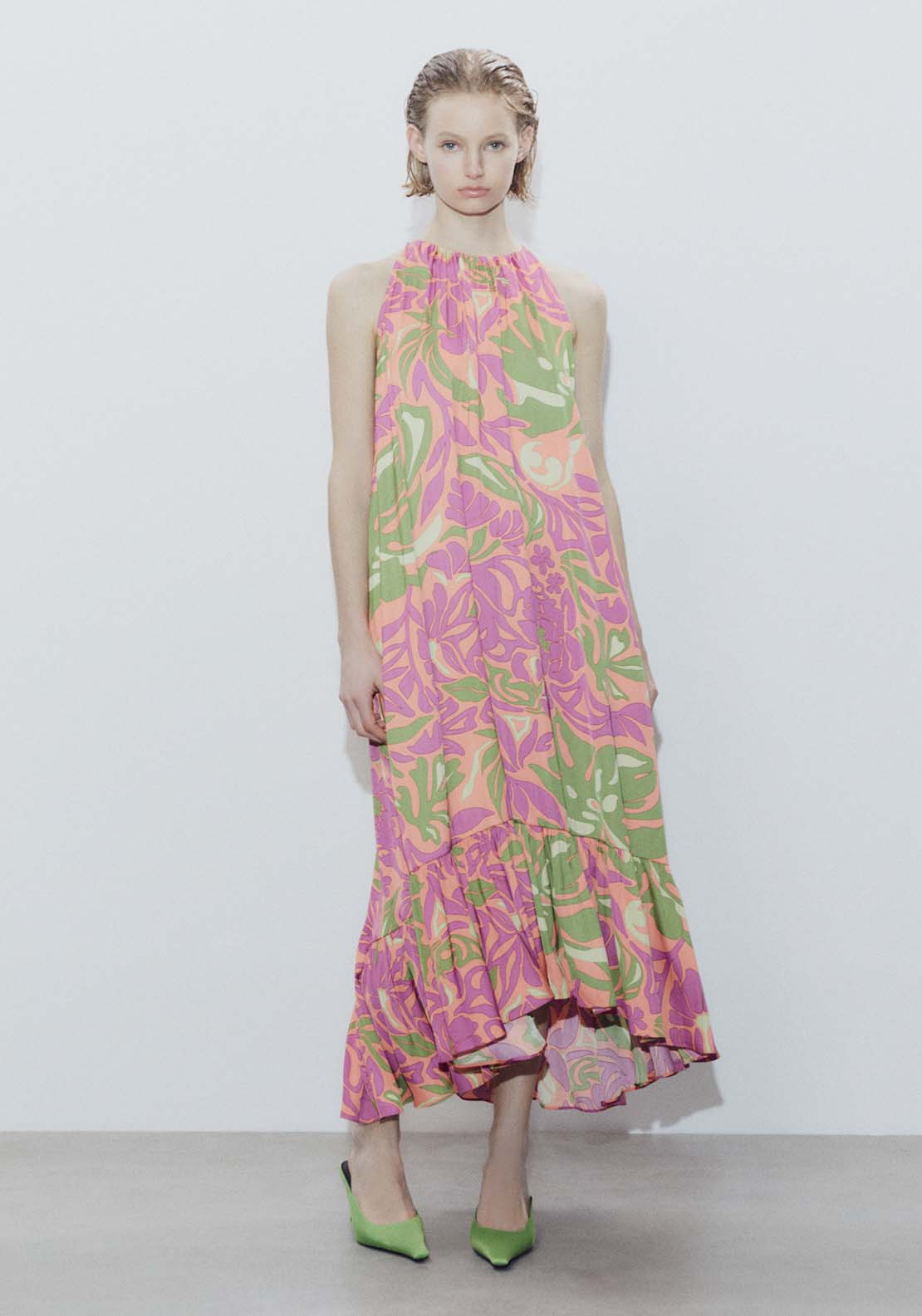 Sfera Printed halter-neck dress 1 Shaws Department Stores