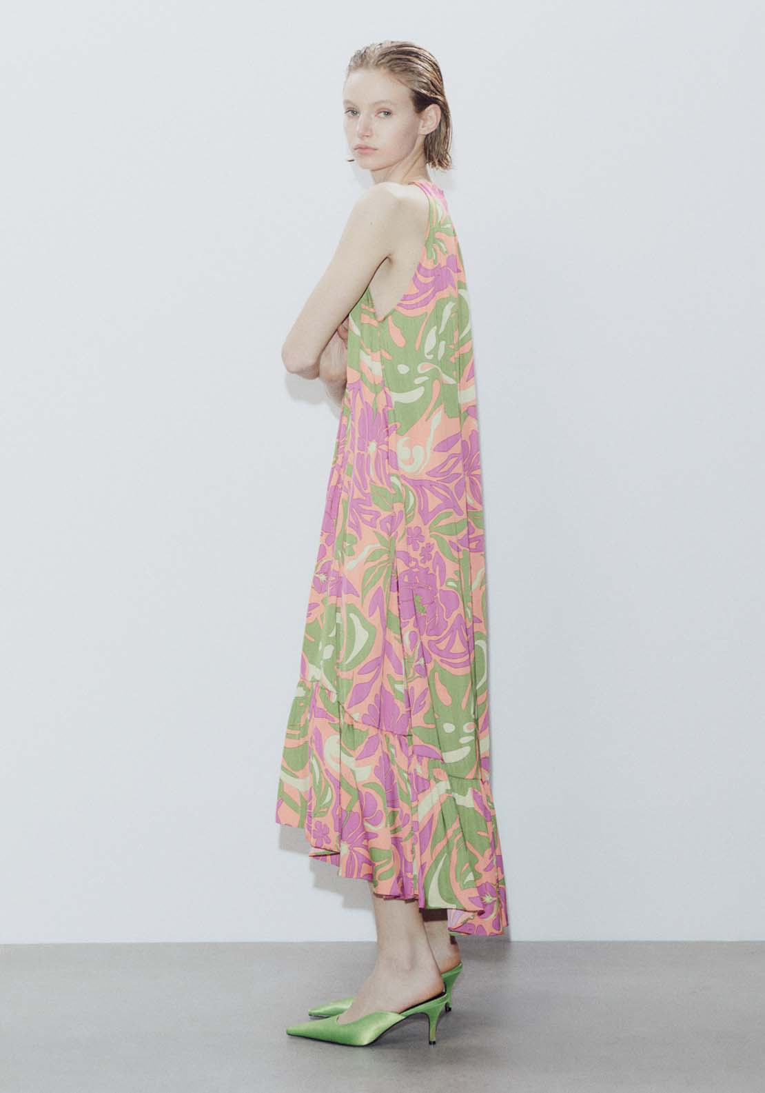 Sfera Printed halter-neck dress 2 Shaws Department Stores