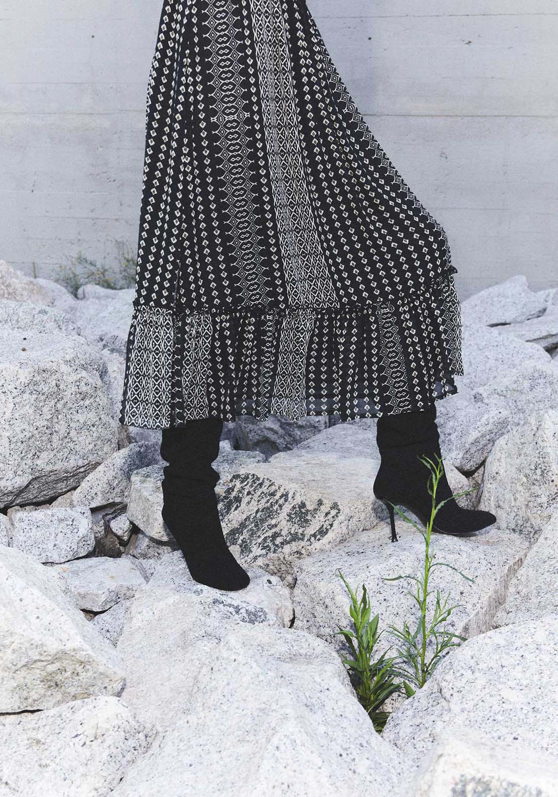 Sfera Geometric print dress - Black 4 Shaws Department Stores
