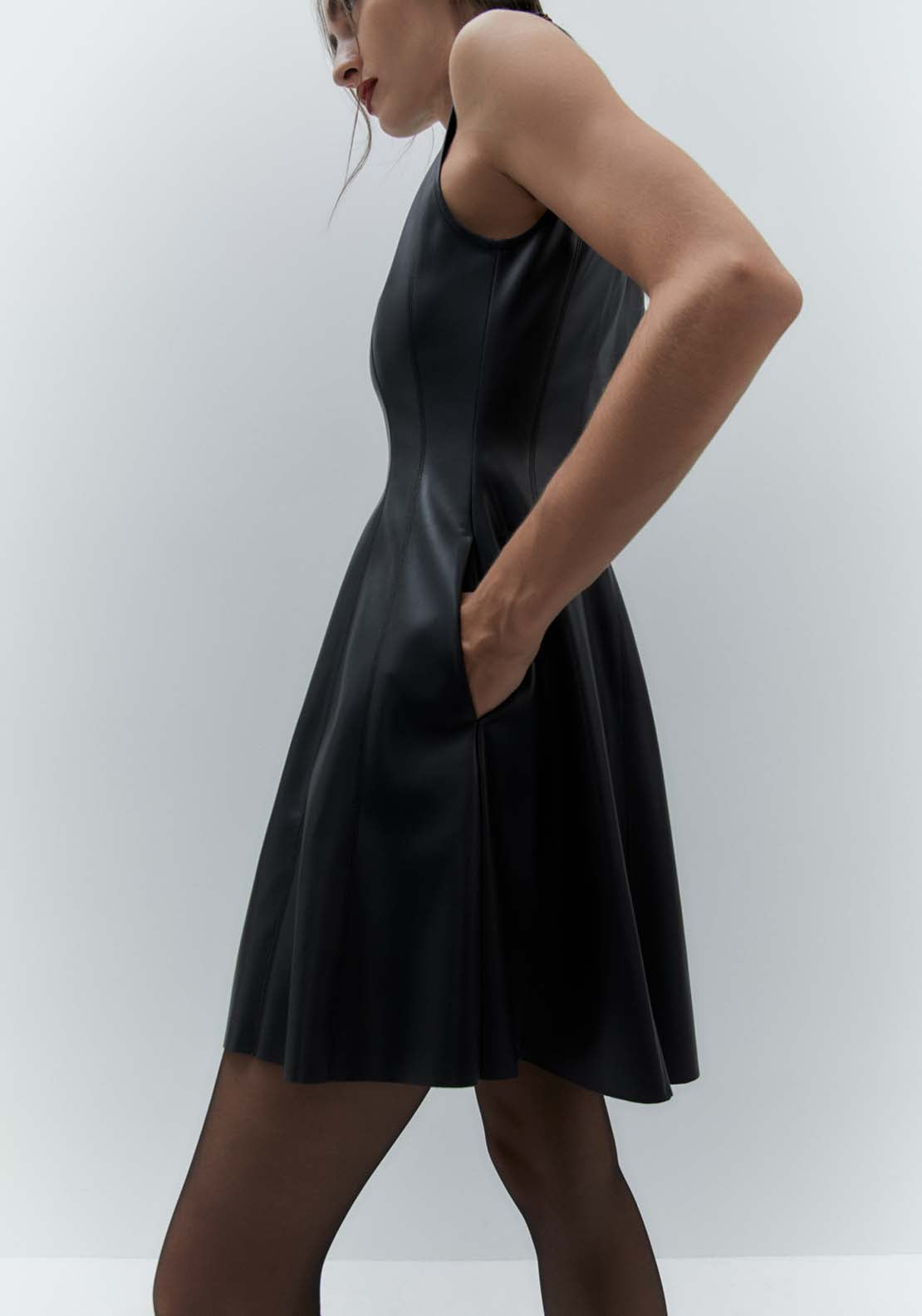 Sfera Dress With Mini Flared Skirt - Black 5 Shaws Department Stores