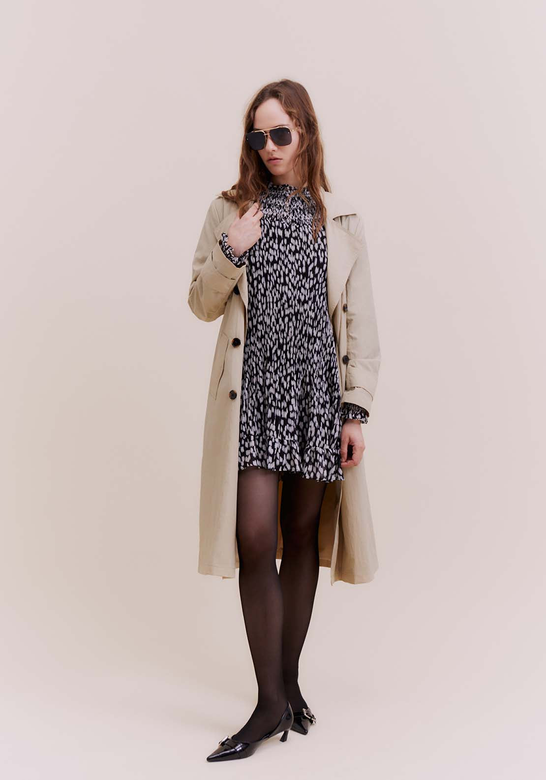 Sfera Printed mini dress - Black 1 Shaws Department Stores