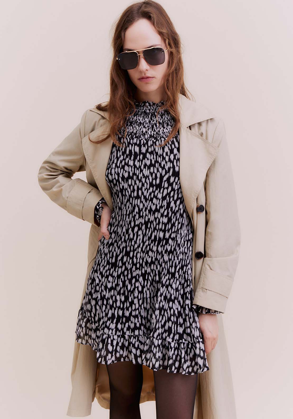 Sfera Printed mini dress - Black 4 Shaws Department Stores