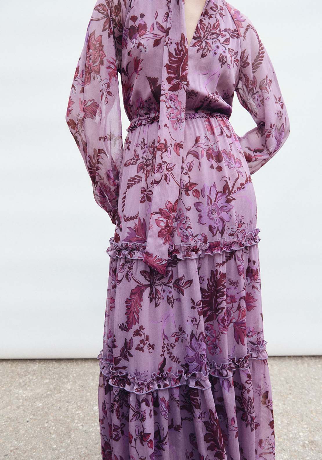 Sfera Long Sleeve Printed Dress - Print Pink 4 Shaws Department Stores