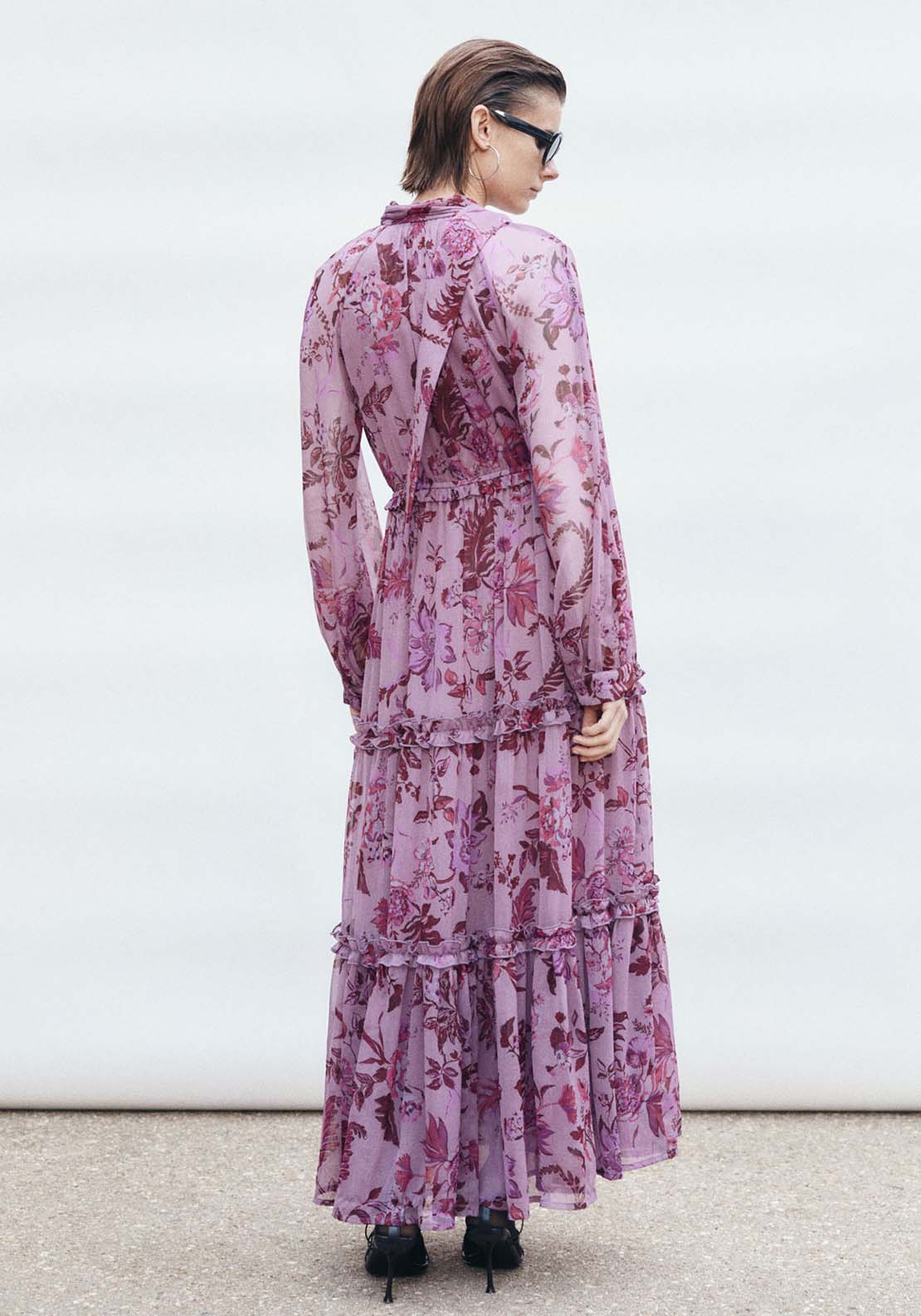 Sfera Long Sleeve Printed Dress - Print Pink 2 Shaws Department Stores
