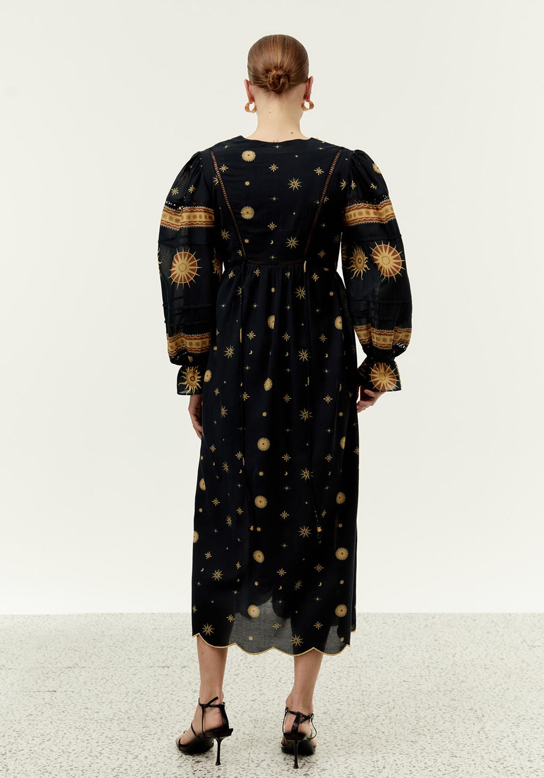 Sfera Long printed dress - Print Green 6 Shaws Department Stores