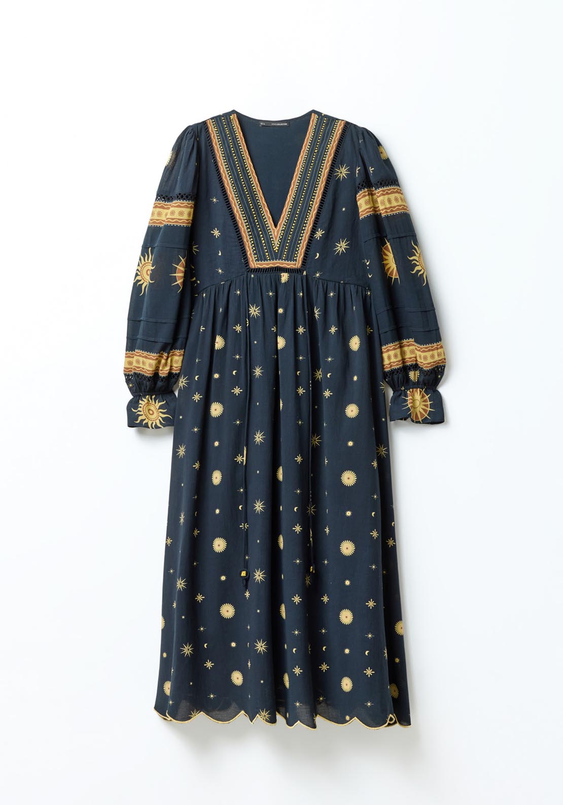 Sfera Long printed dress - Print Green 7 Shaws Department Stores