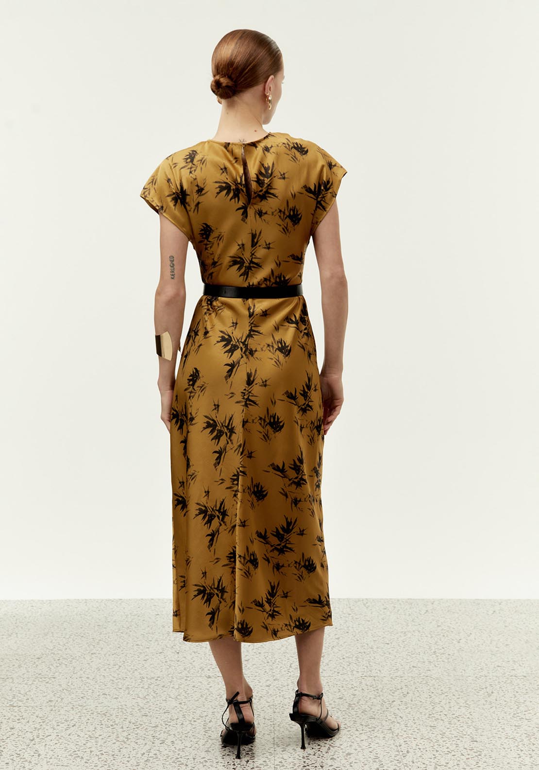Sfera Flowers midi dress - Print Green 9 Shaws Department Stores