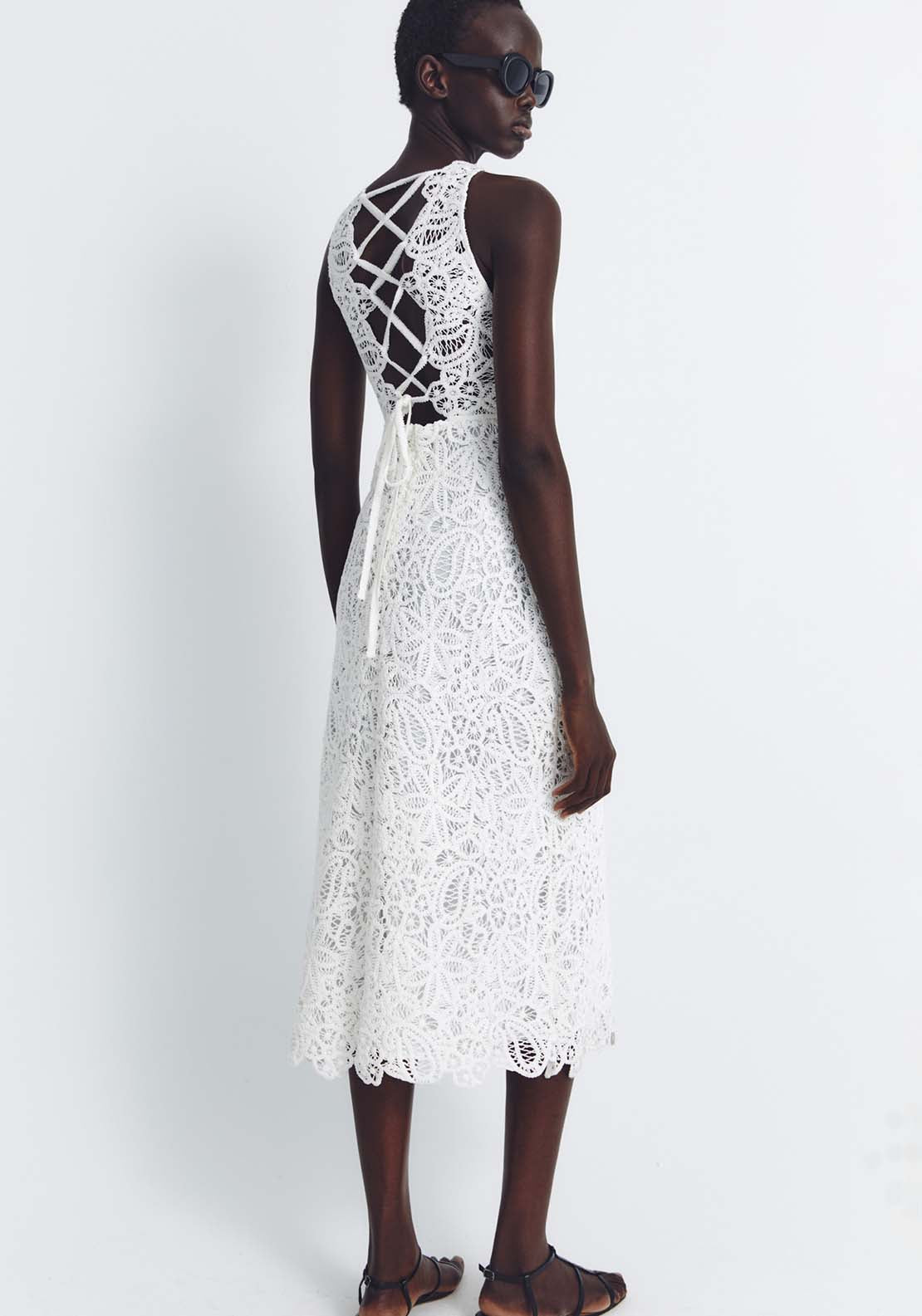 Sfera Guipure Dress - White 3 Shaws Department Stores