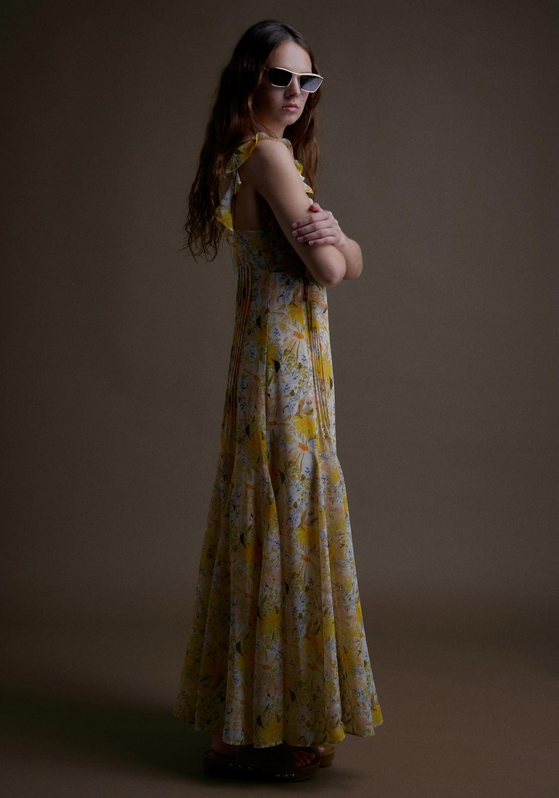 Sfera Long Printed Dress With Straps - Print Amari 3 Shaws Department Stores