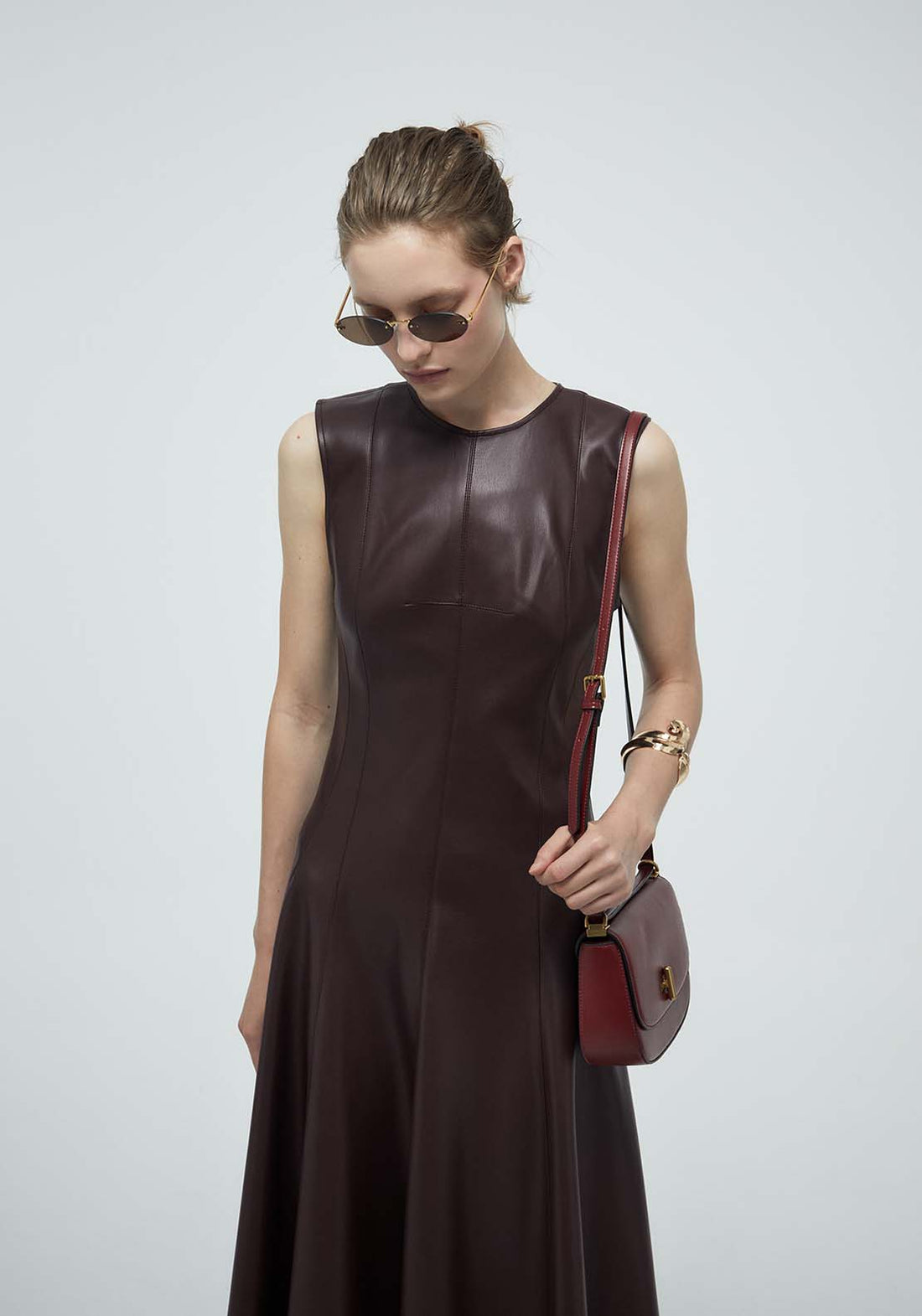 Faux Leather Dress