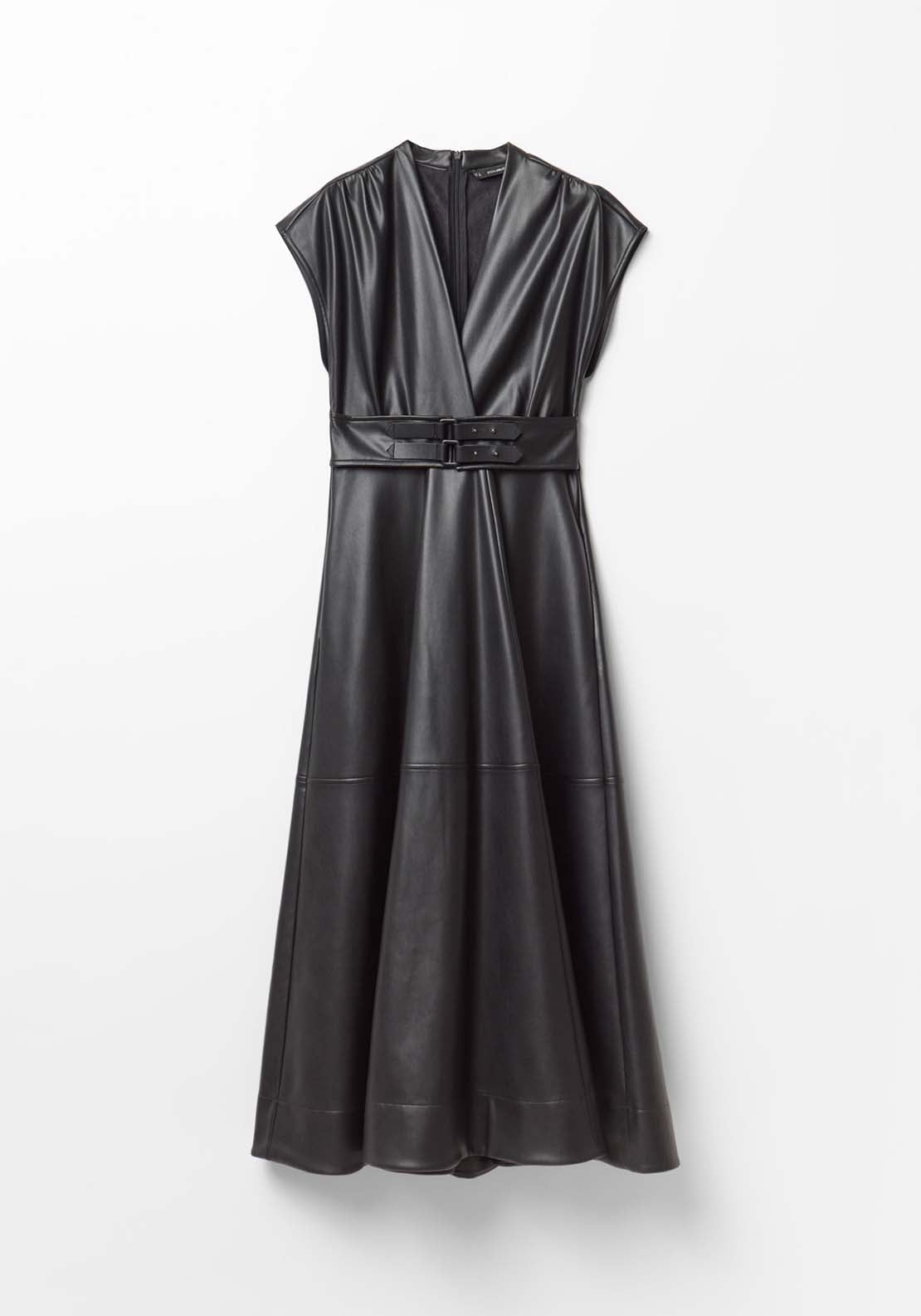 Waist Tabs Dress - Black