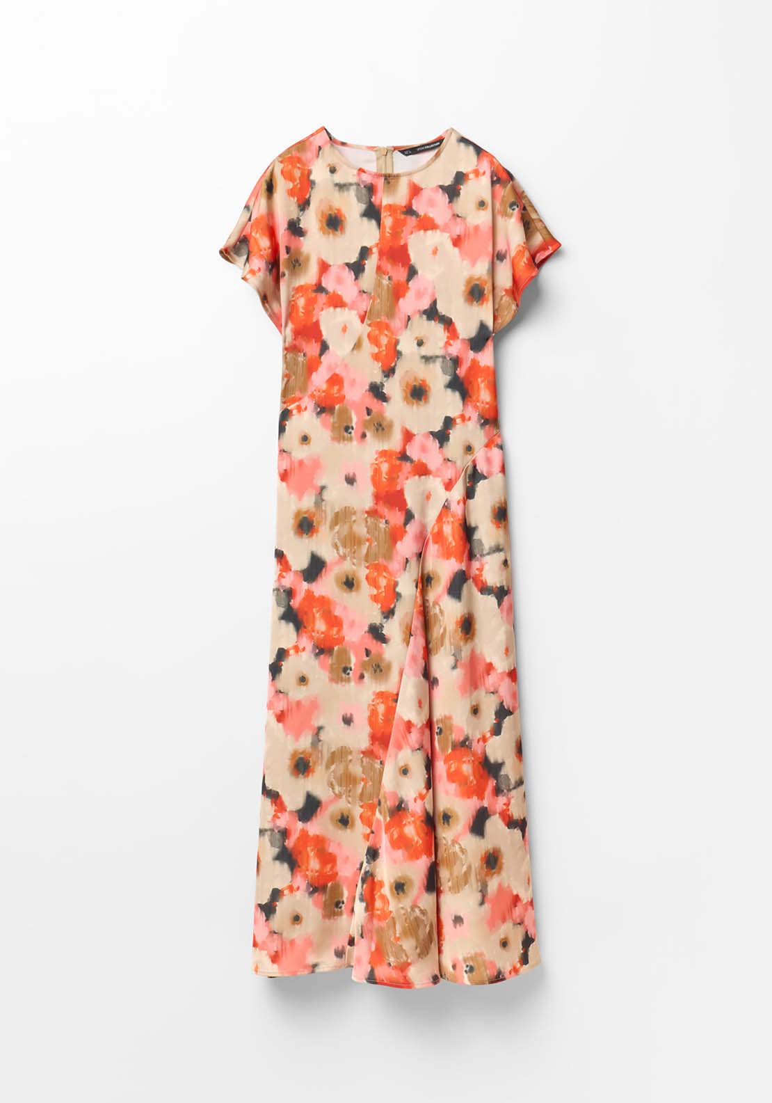 Seams Printed Dress - Red