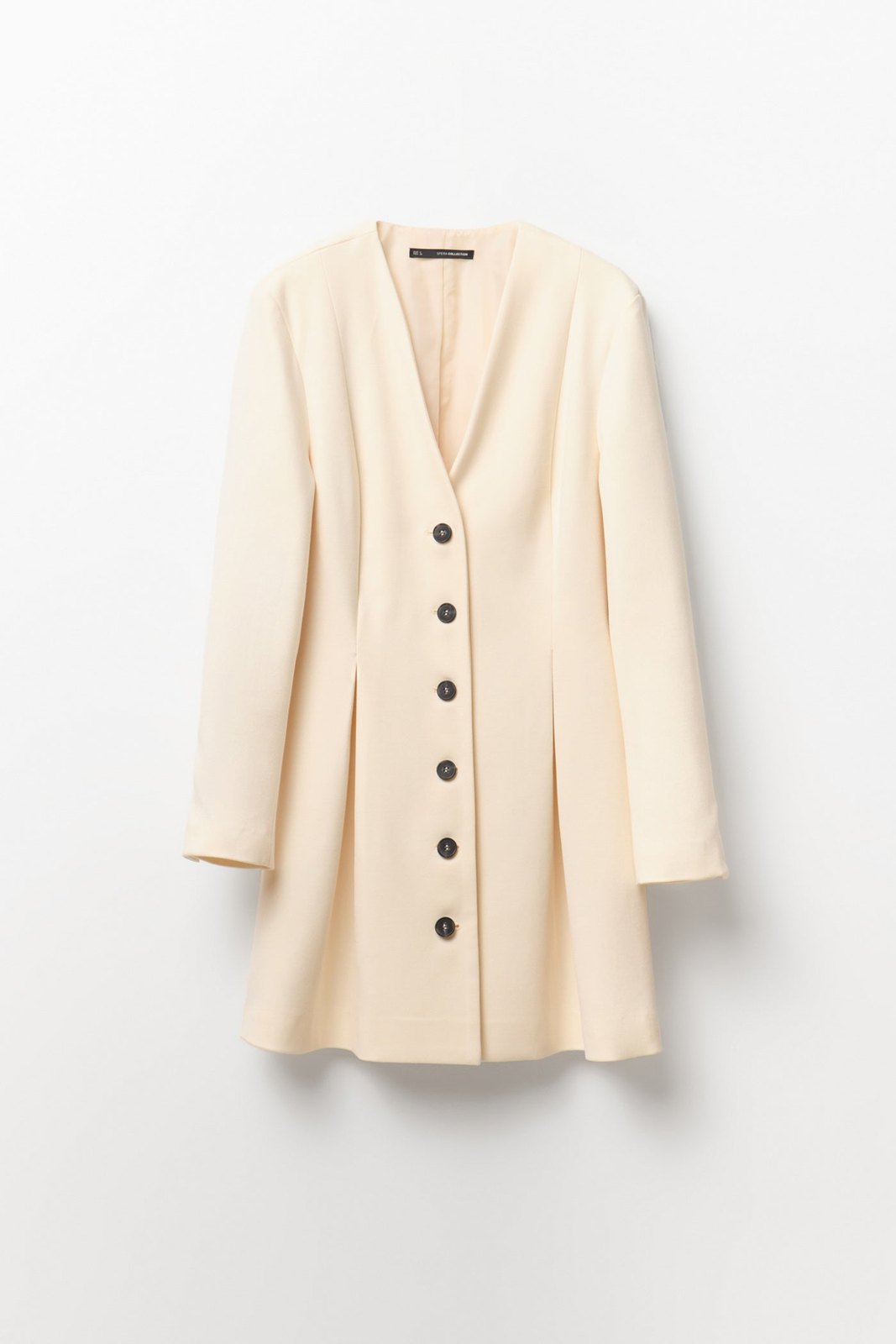 Buttons Mini Dress - Cream