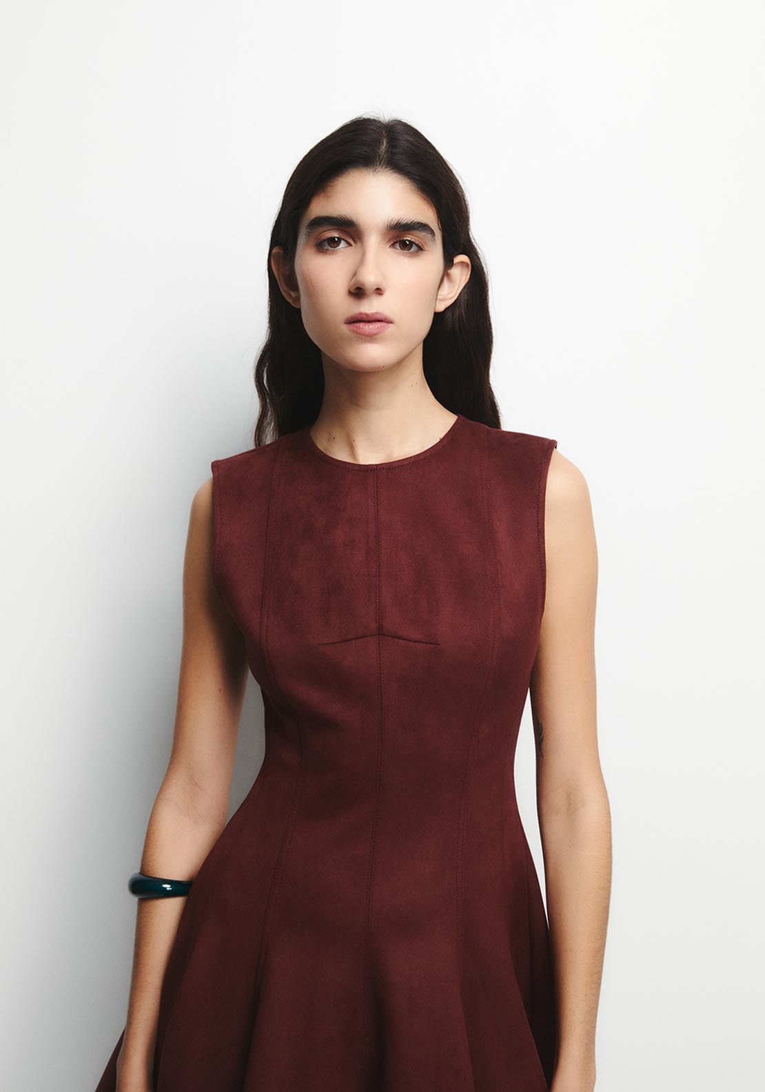 Faux Leather Mini Dress - Red