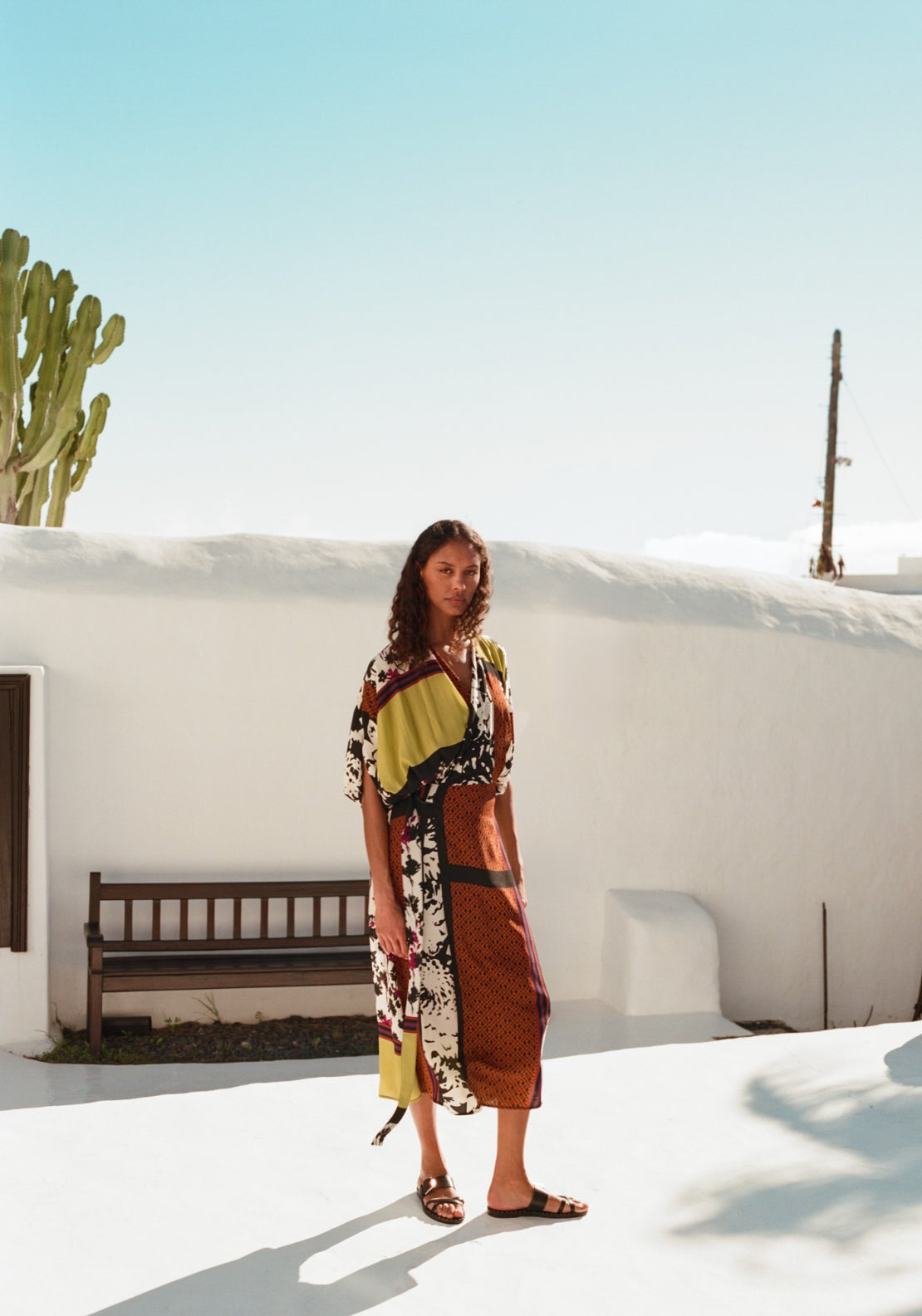 Printed Scarf Dress - Green