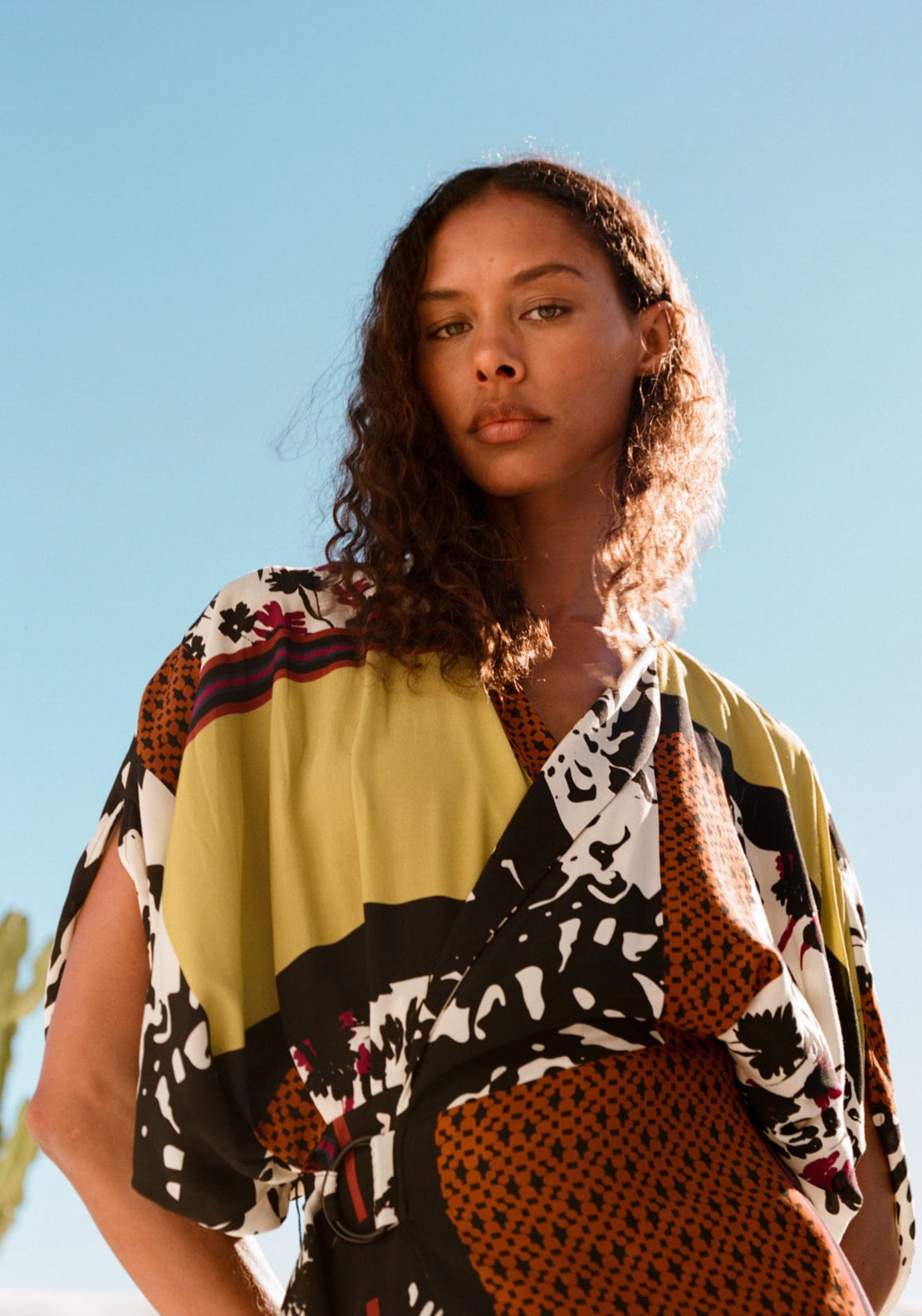 Printed Scarf Dress - Green