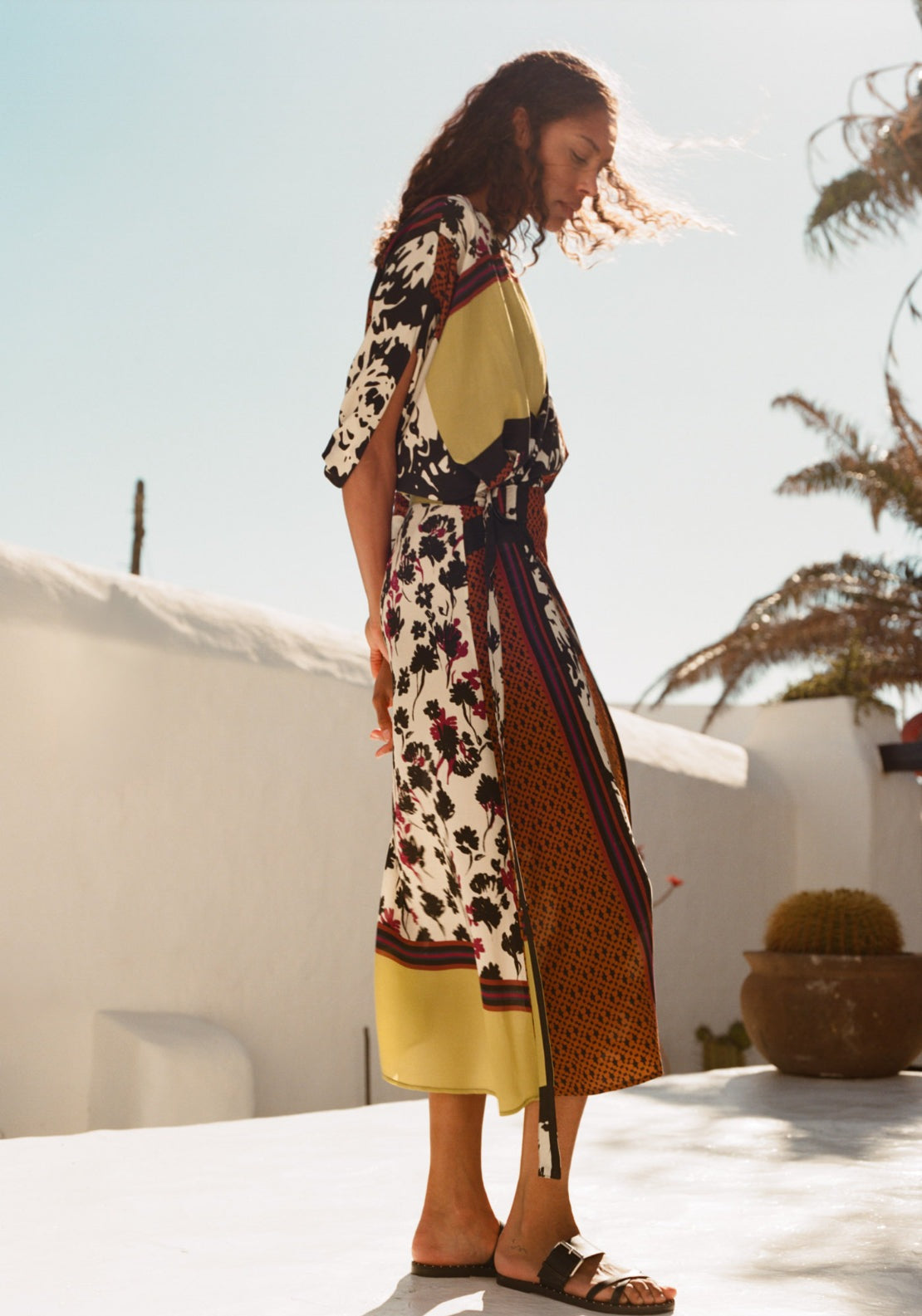 Printed Scarf Dress - Green